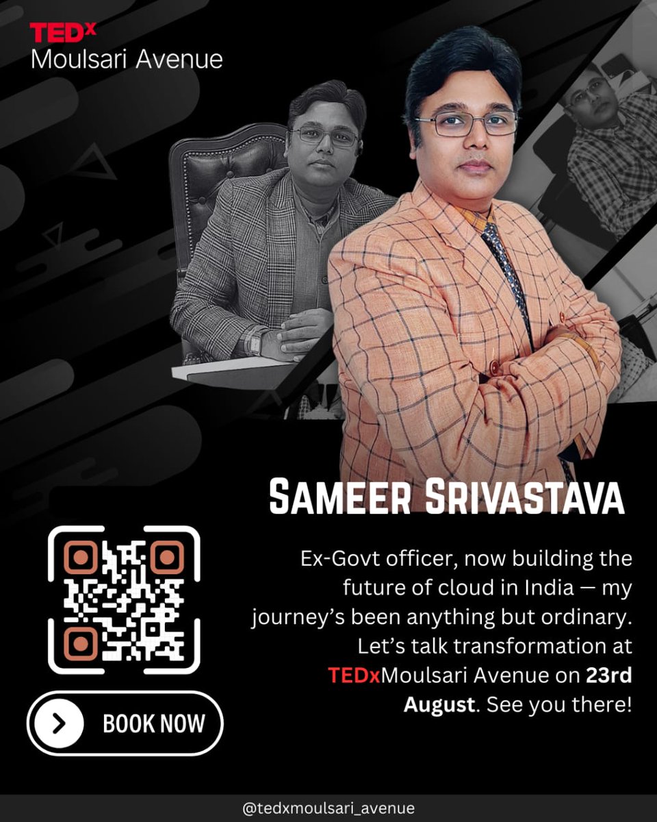 sameersober's tweet photo. Excited to speak at TEDxMoulsari Avenue on "The Hidden Logic of Ordinary" at Gurugram on 23rd Aug, 2025. Please book your spot using the QR Code. Share with your connections who are interested in the event!!

#TEDx #tedxmoulsariavenue #tedxspeaker  #thehiddenlogicoftheordinary https://t.co/WXNYoEidVw