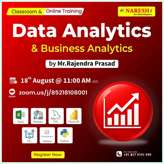 PrassannaPr's tweet photo. ✍️ 𝐑𝐞𝐠𝐢𝐬𝐭𝐞𝐫 𝐍o𝐰 𝐟𝐨𝐫 𝐅𝐑𝐄𝐄: https://t.co/ecJfwUoTcL
.
👉Join Our Master Data Analytics &amp; Business Analytics Training.
.
📅 Free Demo'S Sessions: 18th August 2025 @ 11:00 AM (IST)
. https://t.co/taq9w8EOG8