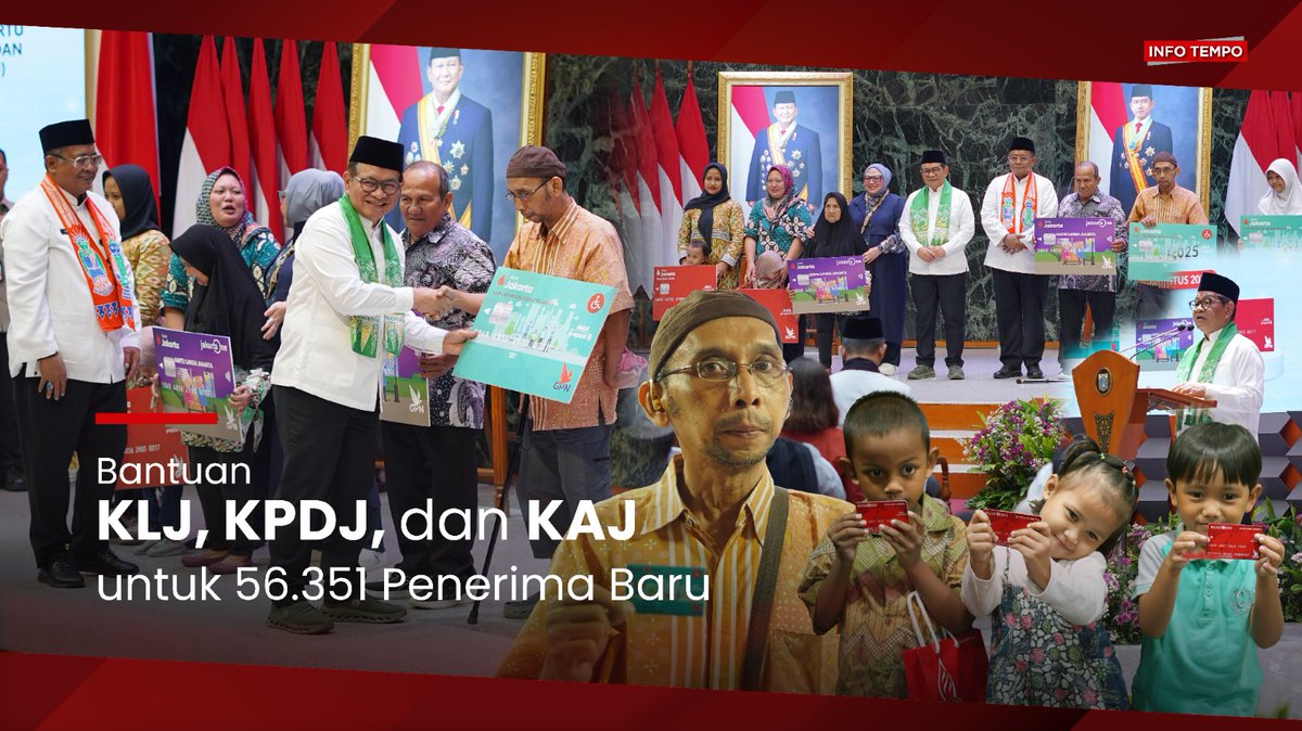 tempodotco's tweet photo. INFOTEMPO - KLJ, KPDJ, dan KAJ resmi diterbitkan dan disalurkan Bank Jakarta. Penerima mendapat Rp300 ribu per bulan untuk perbaikan gizi dan kebutuhan dasar. Mereka juga bisa mengakses melalui JakOne Mobile. 

#KLJ #KAJ #KPDJ #PemprovJakarta #BankJakarta #InfoTempo https://t.co/MKEf9BUUZb
