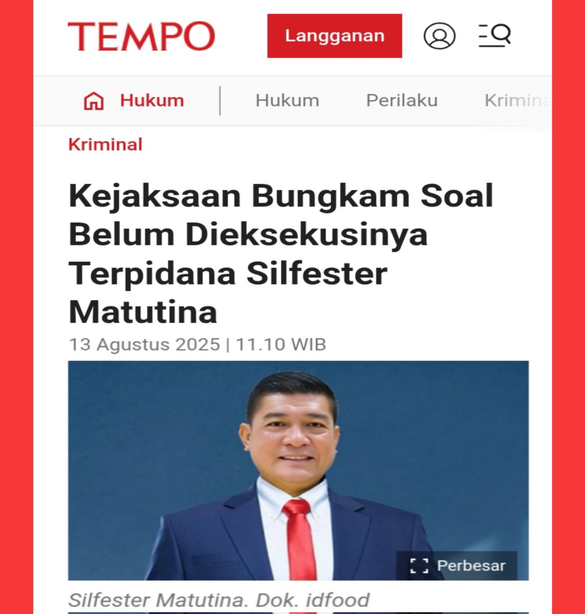 Kenapa rupanya? <a href="/ST_Burhanuddin/">ST Burhanuddin</a>
<a href="/KejaksaanRI/">Kejaksaan RI</a> <a href="/KejariJaksel/">Kejari Jakarta Selatan</a>