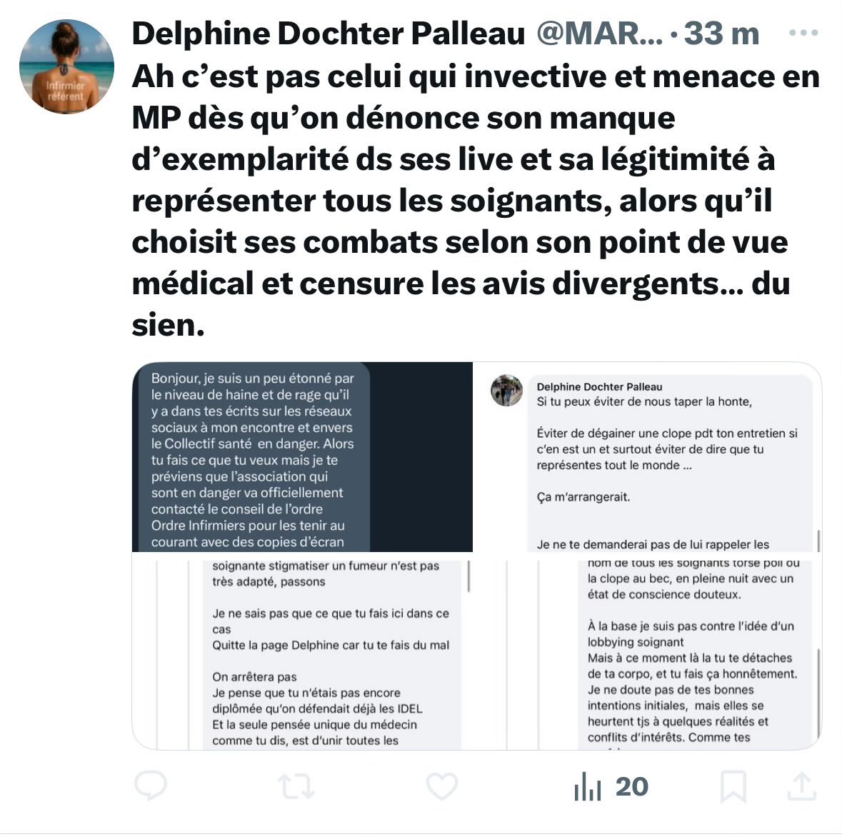 Depuis hier je vois passer des tweets sur <a href="/ChicheArnaud/">Arnaud Chiche</a> 

Des articles de presse mettant en évidence le pire qu’un « homme » puisse faire, on y voit aussi des menaces envers des confrères et consœurs semblant être proférées par toi Arnaud et pire des menaces envers Gaelle notre