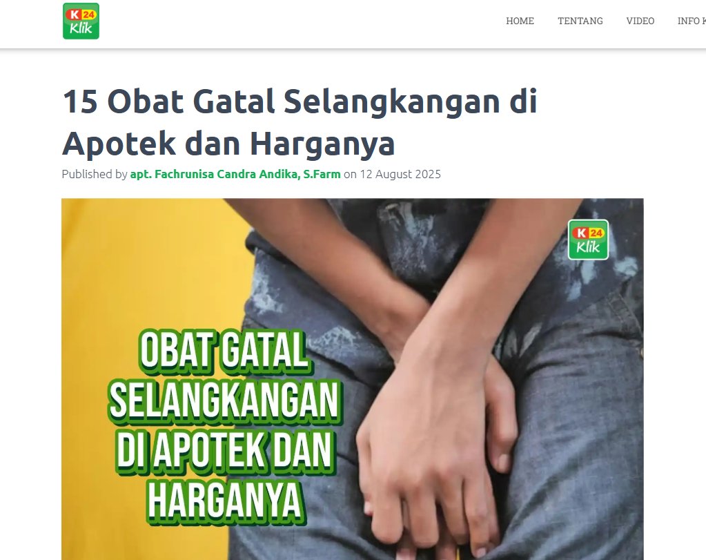 k24klik's tweet photo. Selangkangan gatal? Sebelum semakin mengganggu kenyamanan dalam beraktivitas, yuk ketahui apa saja obat gatal selangkangan di apotek lengkap beserta harganya lewat artikel yang satu ini.
https://t.co/iz8TdKaHva https://t.co/pnNw839uxV