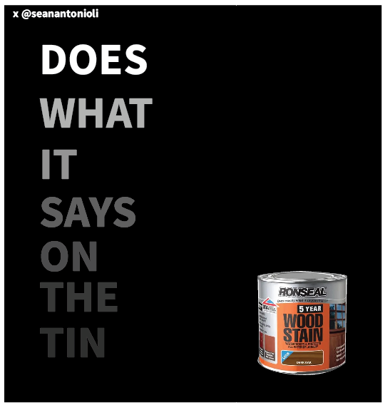 Does what it says #WoodStain <a href="/OneMinuteBriefs/">One Minute Briefs ⏱️</a>