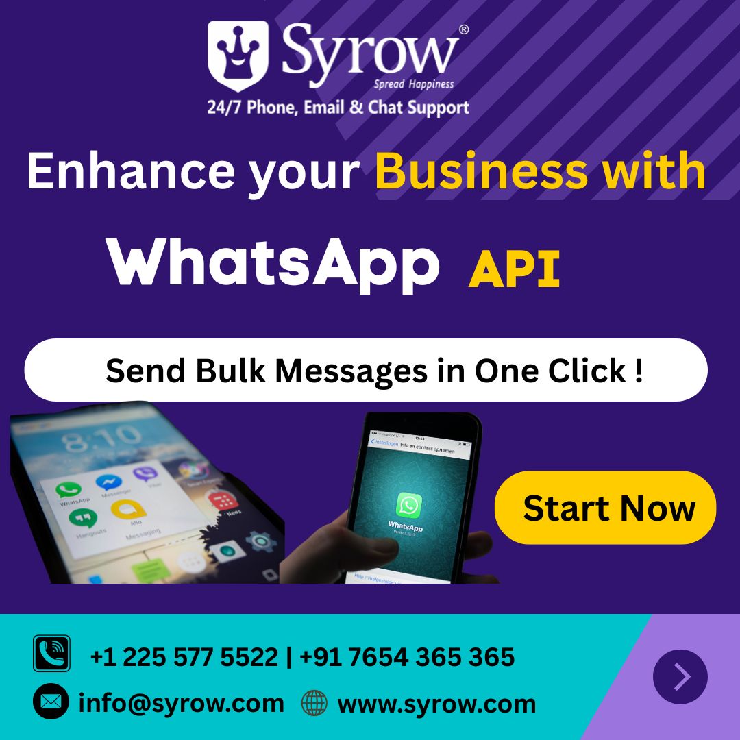 TheSyrow's tweet image. 🚀 Boost your business with Syrow’s WhatsApp API!

📲 Send bulk messages in one click &amp;amp; engage customers instantly.

syrow.com

#WhatsAppAPI #BulkMessaging #BusinessGrowth #CustomerEngagement #SyrowSupport