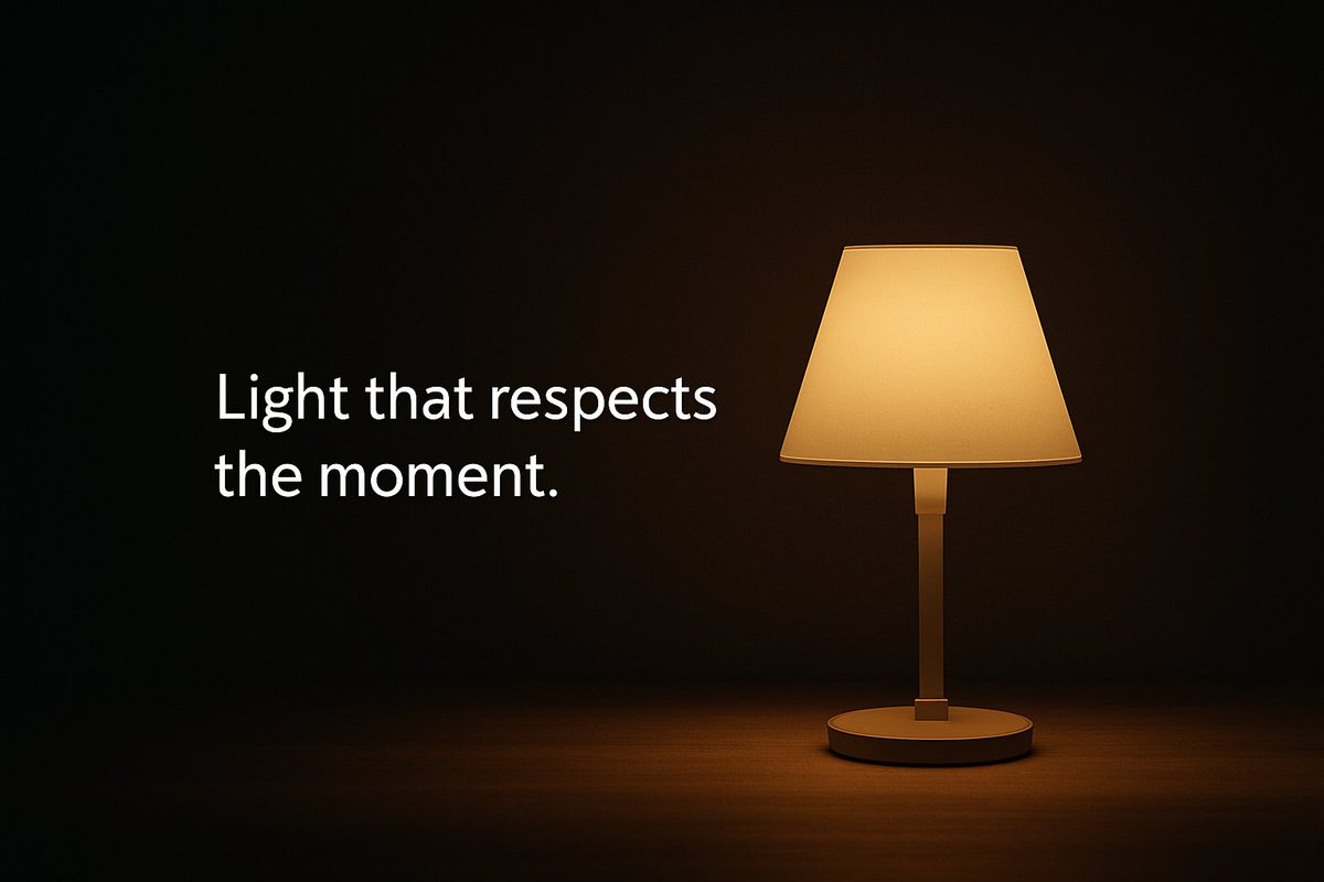 KindLight0's tweet photo. Most lighting is designed to overpower the dark.
KindLight is designed to dance with it.
Gentle, adaptive, and tuned to your biology—our lighting supports presence, not just visibility.

✨ Light that respects the moment.
#KindLight #LightAndMood #HumanCentricDesign https://t.co/i4IRrlx47O