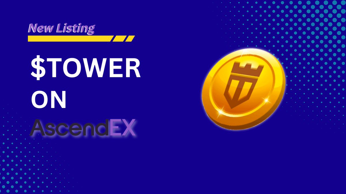 🚀 Another big step for TOWER Ecosystem!
$TOWER is officially joining <a href="/AscendEX_/">AscendEX</a> with the $TOWER / $USDT pair!
🗓 Trading kicks off Aug 14, 10:00 UTC

📢 TOWER fam, let’s make some noise for this launch! 🔥