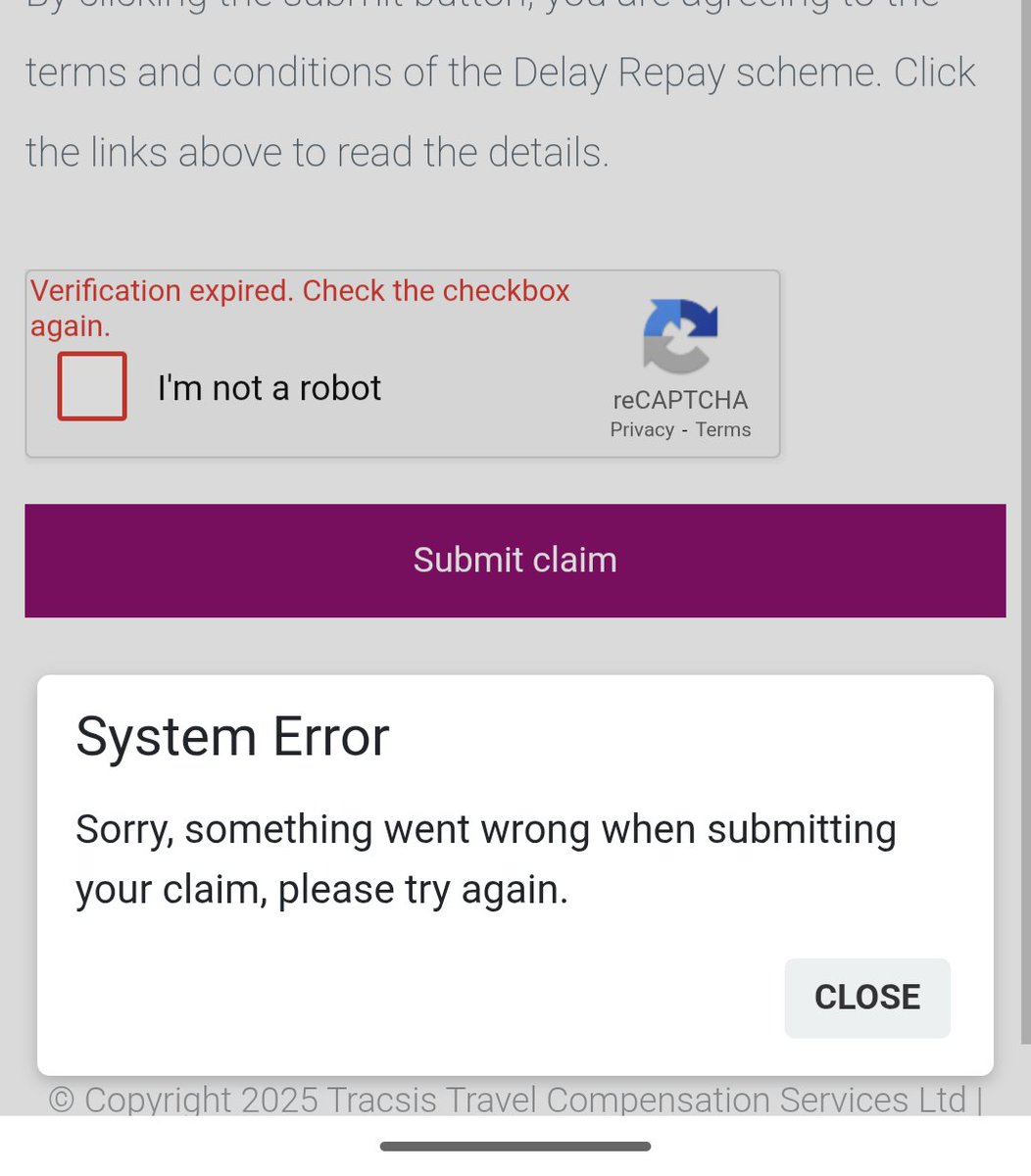postcard_model's tweet photo. @c2c_Rail Hi, I can't submit the claim, your website isn't working. Please advise https://t.co/TP1N7AXOaY