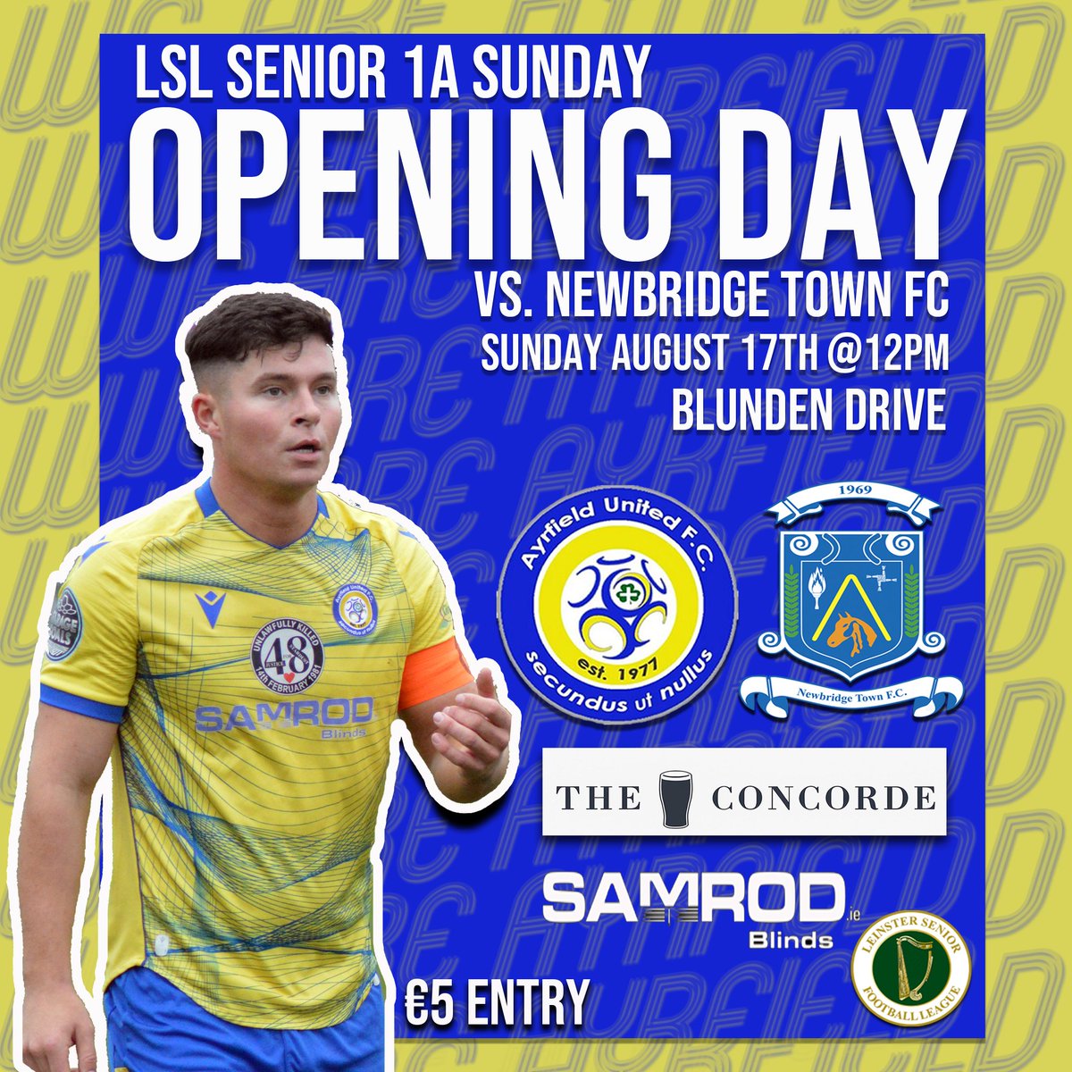 Our Senior 1A Sunday side gets their new season underway this coming Sunday when they play <a href="/NewbridgeFC/">Newbridge Town FC</a> at home on Blunden Drive.

Kickoff is at 12PM. All support appreciated for the lads on the opening day of the season. 

Best of luck lads 

#WeAreAyrfield 💛💙