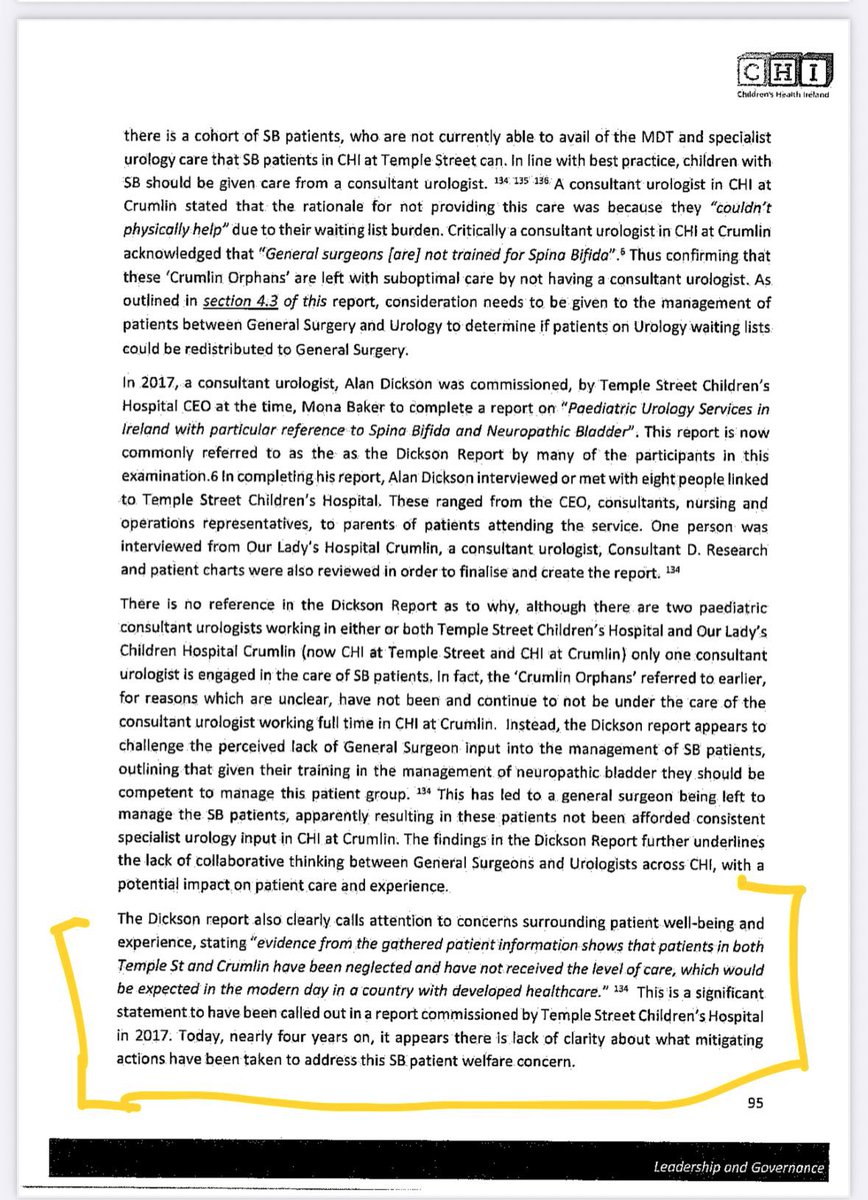 Spina Bifida & Hydrocephalus Paeds Advocacy#backus (@sbh_pag) on Twitter photo 2017: the Dickson report identifies significant failures in the urological care in children living with Spina Bifida <a href="/CHI_Ireland/">Children's Health Ireland</a>
To this day <a href="/CarrollJennifer/">Jennifer Carroll MacNeill TD</a> & <a href="/SimonHarrisTD/">Simon Harris TD</a> refuse to publish
Why…well read yourself 👇 …neglect
#JusticeForHarvey #ResignHarris 2017: the Dickson report identifies significant failures in the urological care in children living with Spina Bifida <a href="/CHI_Ireland/">Children's Health Ireland</a>
To this day <a href="/CarrollJennifer/">Jennifer Carroll MacNeill TD</a> & <a href="/SimonHarrisTD/">Simon Harris TD</a> refuse to publish
Why…well read yourself 👇 …neglect
#JusticeForHarvey #ResignHarris