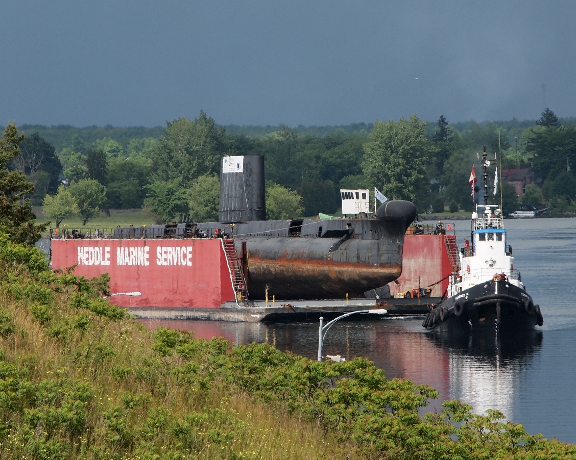 Roger Litwiller -🇨🇦 Naval Author/Historian (@rlitwiller) on Twitter photo Former HMCS OJIBWA under tow in the St. Lawrence River approaching the seaway lock at Iroquois, ON on 3 June 2012. The cold war RCN submarine was being moved to Port Burwell, Ontario to become a museum ship at the Museum of Naval History. <a href="/RLitwiller/">Roger Litwiller -🇨🇦 Naval Author/Historian</a> #RCNavy Photo Collection. See Former HMCS OJIBWA under tow in the St. Lawrence River approaching the seaway lock at Iroquois, ON on 3 June 2012. The cold war RCN submarine was being moved to Port Burwell, Ontario to become a museum ship at the Museum of Naval History. <a href="/RLitwiller/">Roger Litwiller -🇨🇦 Naval Author/Historian</a> #RCNavy Photo Collection. See