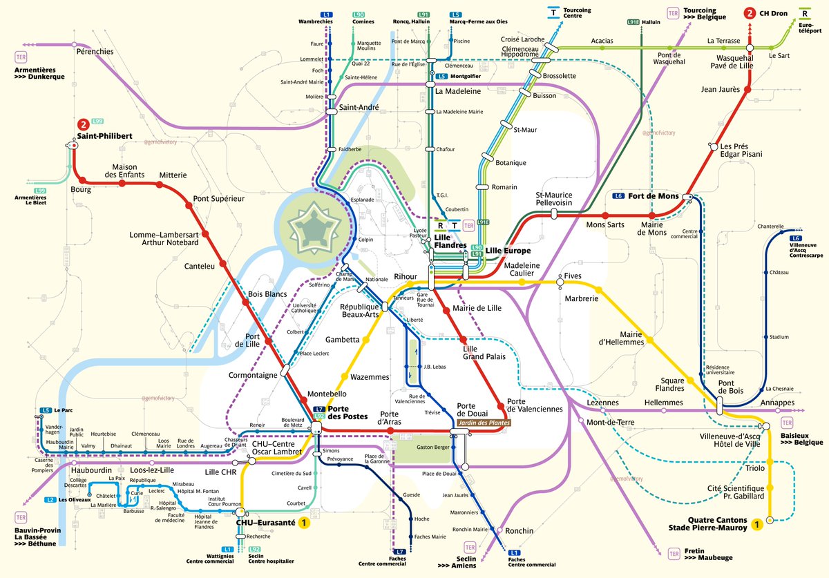 et je l'ai #fait !!!!! je vous présente donc fièrement le plan des transports de lille, refait à la manière des plans franciliens 🚇

petit thread de comment j'ai procédé ⬇️