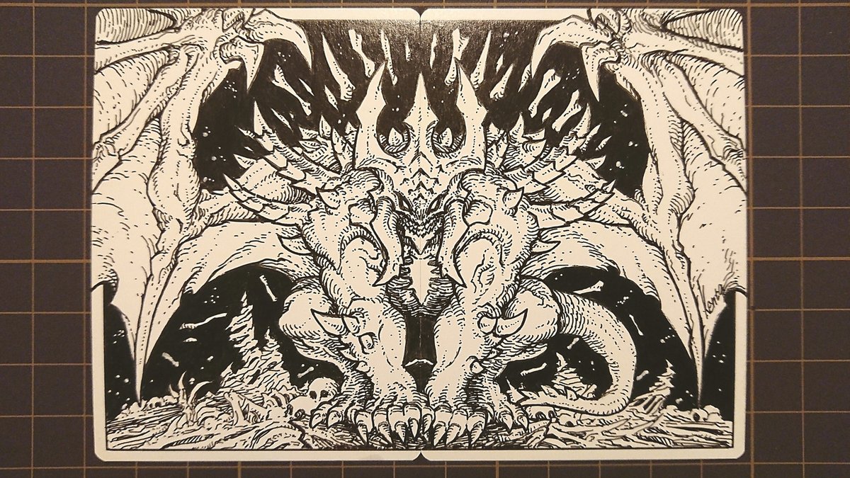 【虚無の王】の２枚合体プルーフ描きました。