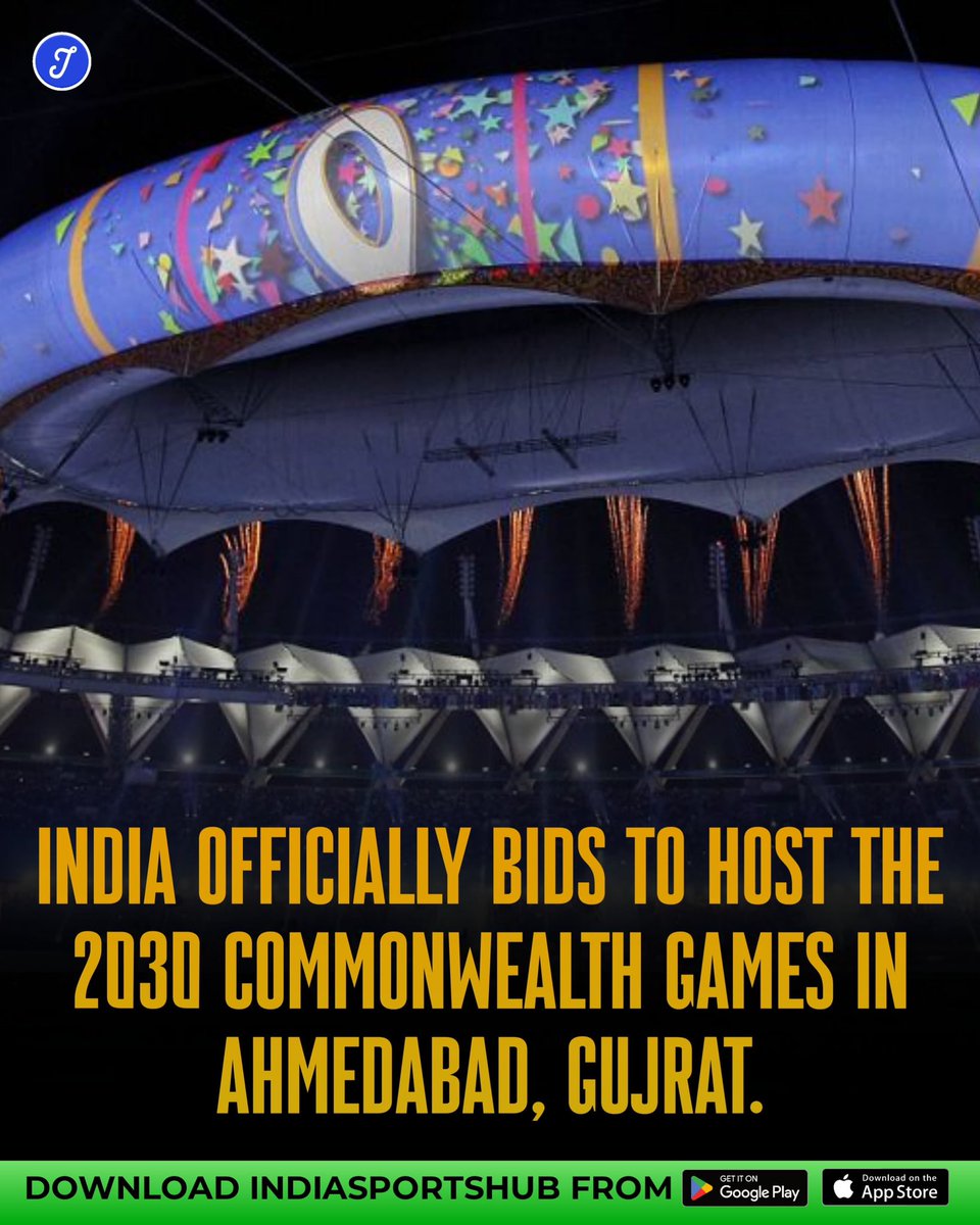 IndiaSportsHub's tweet photo. India has officially entered the race to host the 2030 Commonwealth Games, with the Indian Olympic Association approving the bid.

Should the proposal succeed, the event will mark the 100th anniversary of the Games, a century on from their debut in 1930. 

Ahmedabad is emerging as the leading contender to stage the milestone edition.

#commonwealthgames