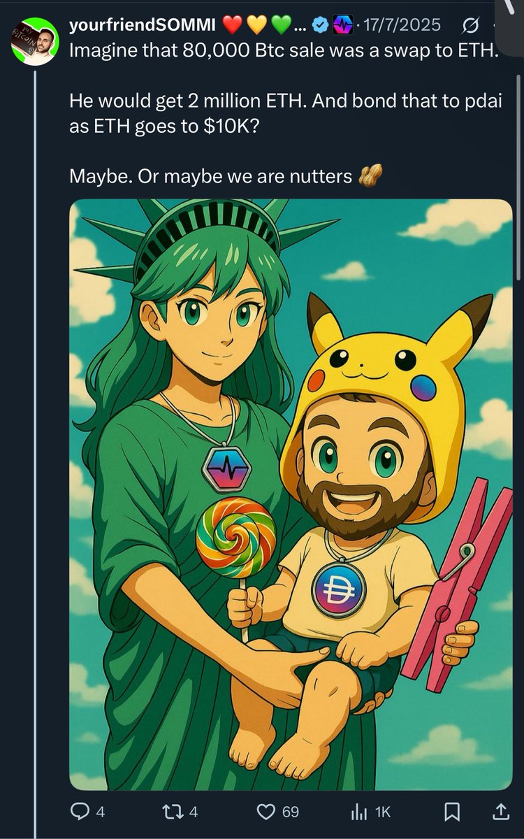yourfriendSOMMI's tweet photo. ❤️💛💚💙

🎩 What if Richard Heart swapped his 80,000 BTC into Ethereum via Galaxy Digital?

🚬 What if we're just smoking crack and its another "Nothing Ever Happens" rumor? https://t.co/0jVCG4yeyk