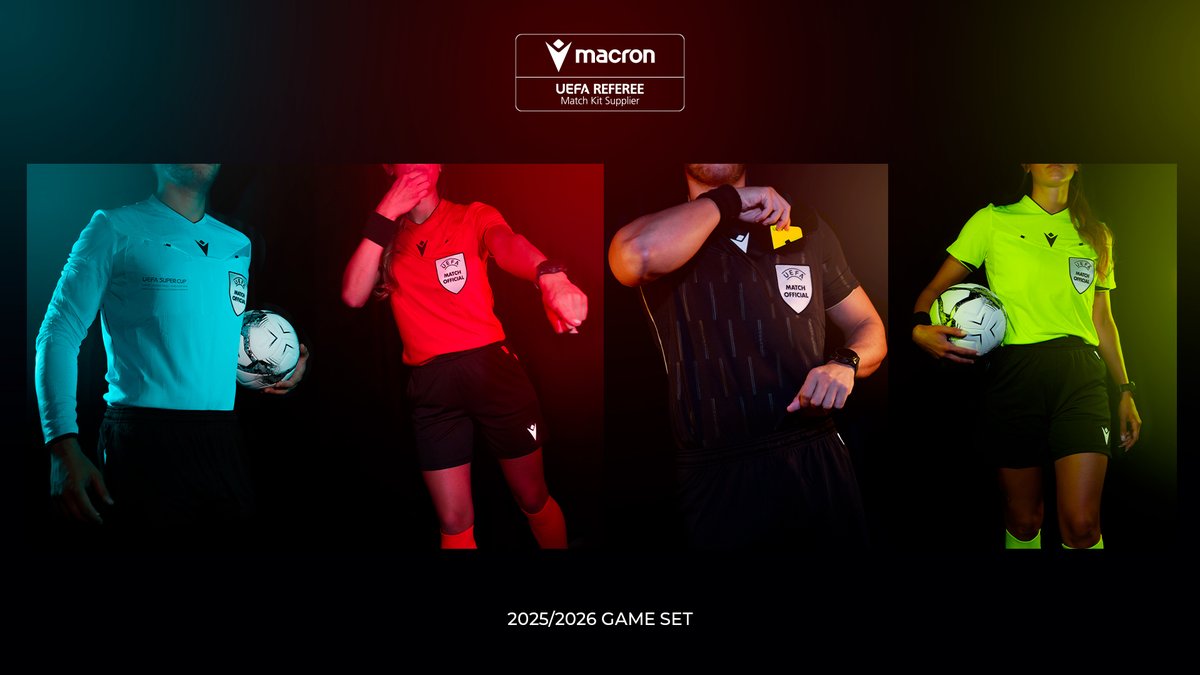 Dressed for the big calls. ✨
The new <a href="/UEFA/">UEFA</a> match officials’ uniforms for 2025/2026 will make their debut tonight in Udine at the UEFA Super Cup!

Read more: bit.ly/4oty8Ul
 
#BecomeYourOwnHero #BeAReferee #SuperCup