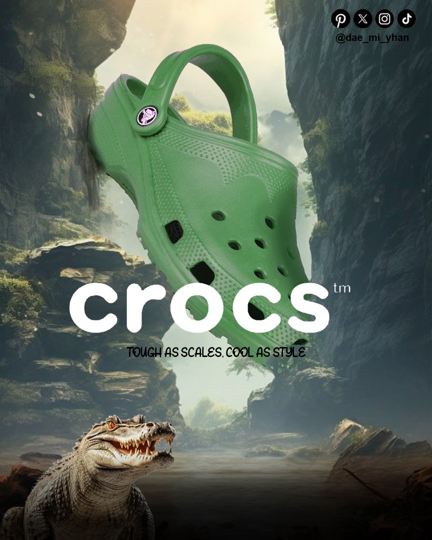 DamianTale2442's tweet image. Crocs ad for #tarius5dayschallenge #graphiccontent