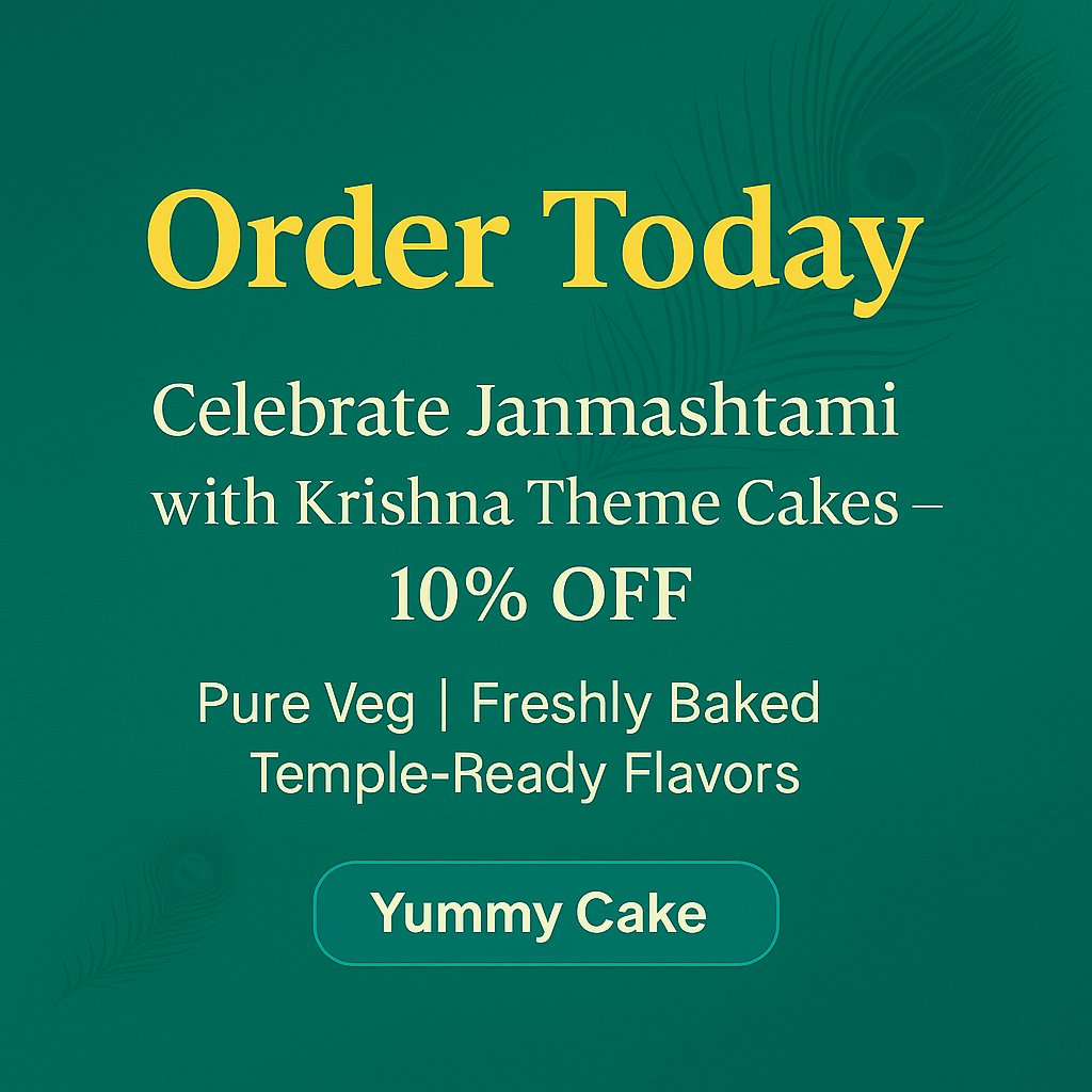 YummyCakesDelhi's tweet image. Why stop at Mishri &amp;amp; Makhan? 😉
This Janmashtami, add cake to Krishna’s bhog thali! 💛
Swipe 👉 to see our heavenly creations."
#YummyCake #JanmashtamiCelebration #DivineDesserts