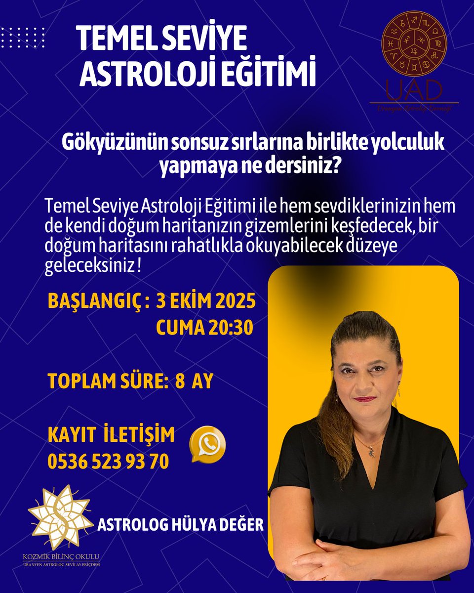 RehberAstro's tweet photo. Yeni dönem temel seviye astroloji eğitim grubum oluşmak üzere. Online yapacağımız eğitimler toplamda 8 ay sürecek ve eğitim sonunda bir doğum haritasını okuyabilecek temel düzey astroloji bilgisine ulaşmış olacaksınız. kayıt ve koşullar için DM den ulaşabilirsiniz. #hülyadeger https://t.co/RrLnWroE38