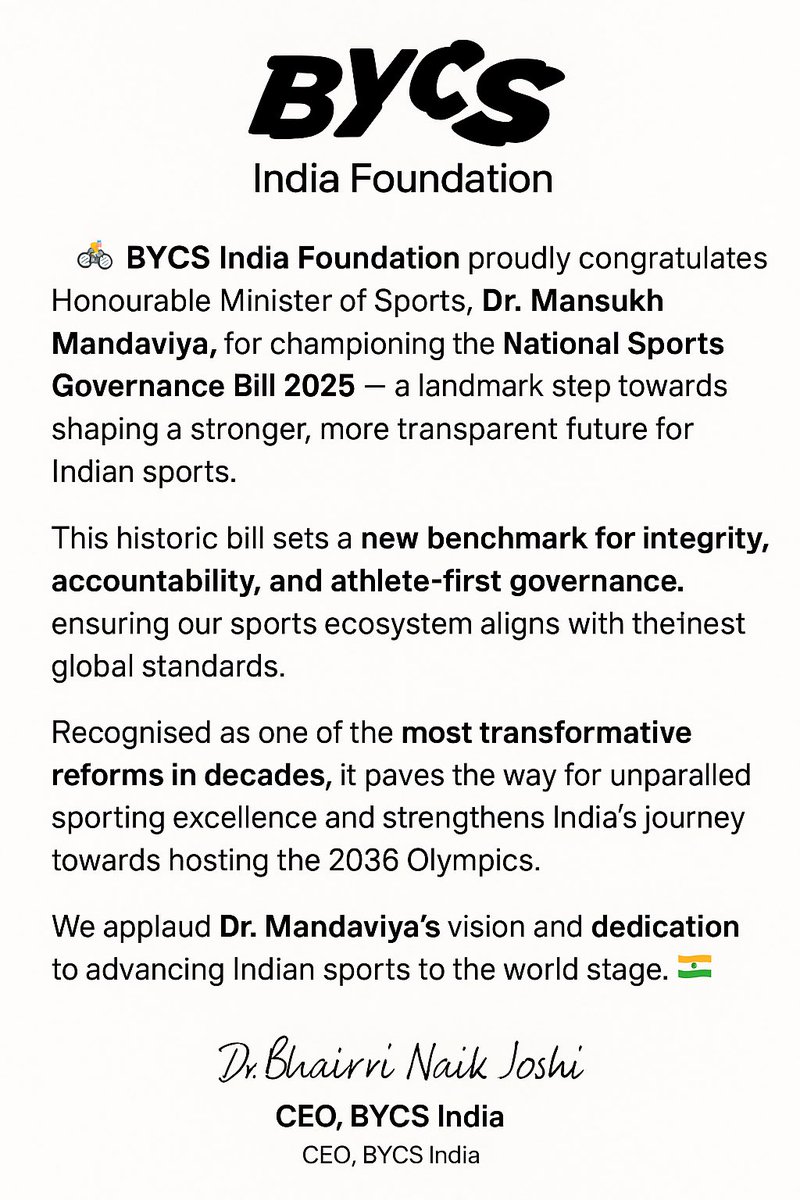 BYCS India Foundation tweet media