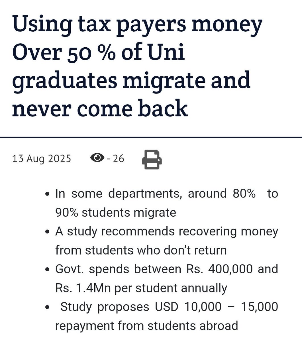 The Daily Mirror completely misses the point here... linking migration to free education like they’re the same thing. They are not. Don't conflate two very separate issues.

Education creates social mobility &amp; migration is about the lack of opportunities to use it.

Free