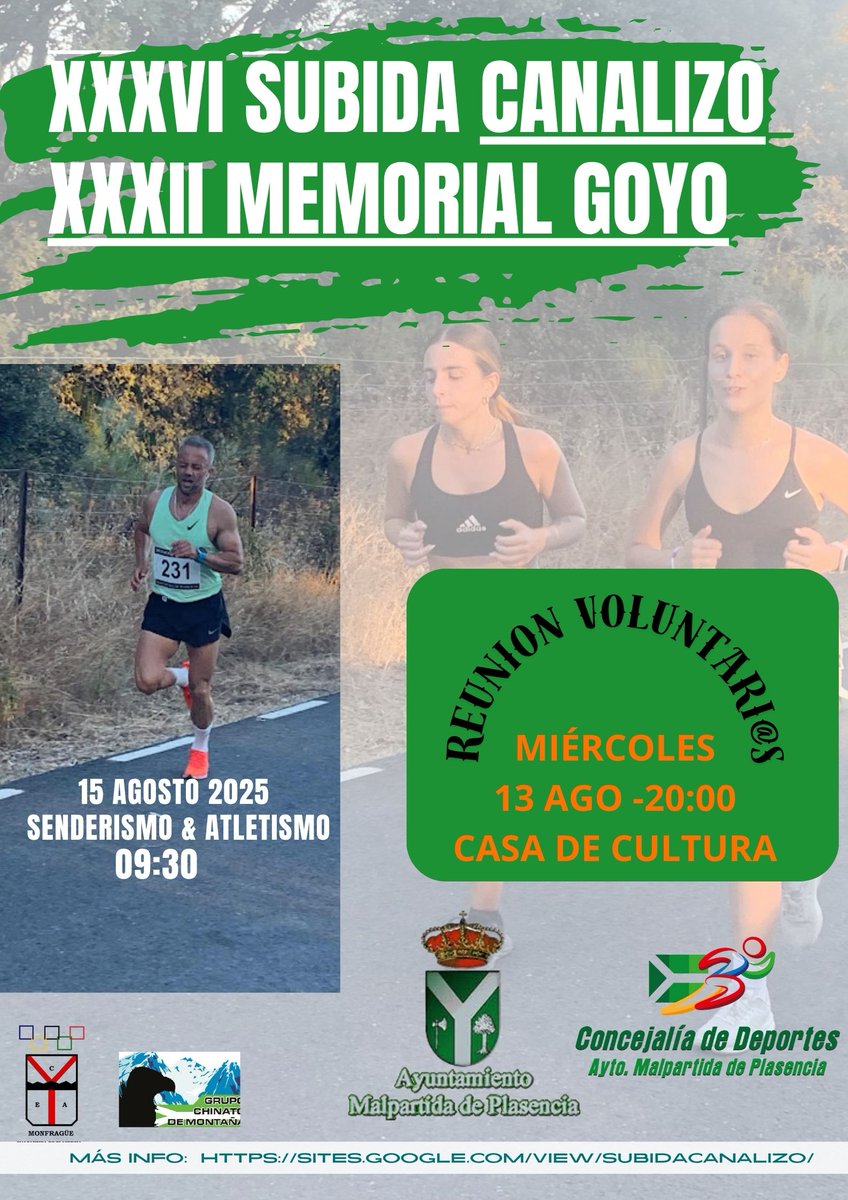 📌REUNIÓN VOLUNTARIADO SUBIDA AL CANALIZO📌

Si quieres colaborar en la Subida al Canalizo como voluntario/a esta tarde a las 20.00 reunión de organización en la Casa de Cultura.