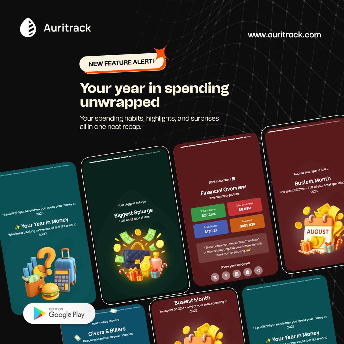 auritrack's tweet photo. This is a highlight feature of Auritrack. You're definitely missing out if you don't have an account yet.
Create a free account today and enjoy all the amazing features of an app that caters to your financial management needs!
#expensetracker #financewrapped https://t.co/WnvfpRQt2H