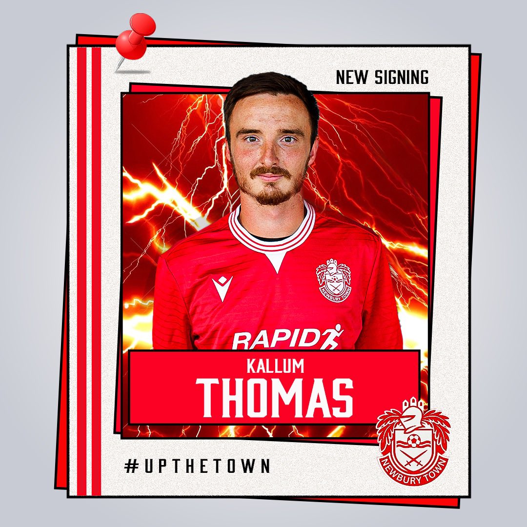 🚨 NEW SIGNING 🚨

We’re excited to welcome Kallum Thomas to Newbury Town! 👏

Having played at a higher level with Thatcham Town, we already knew the quality he’d bring — but this pre-season has made it crystal clear what a massive addition he is to the squad. 💪

An energetic
