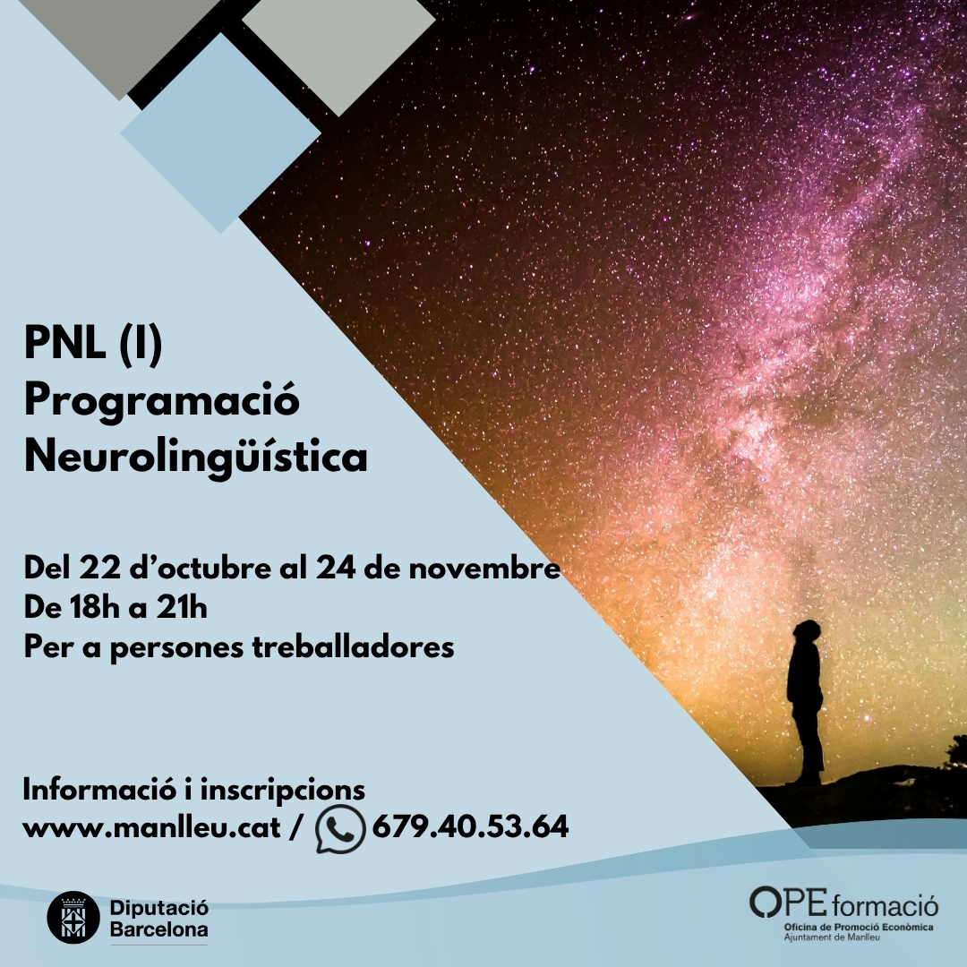 #OpeFormació Vols potenciar la teva comunicació, entendre millor les emocions i transformar la manera com et relaciones amb el teu entorn? Aquest curs t’obre les portes per al creixement personal i professional.

Per més informació i inscripcions a: manlleu.cat/ope/formacio