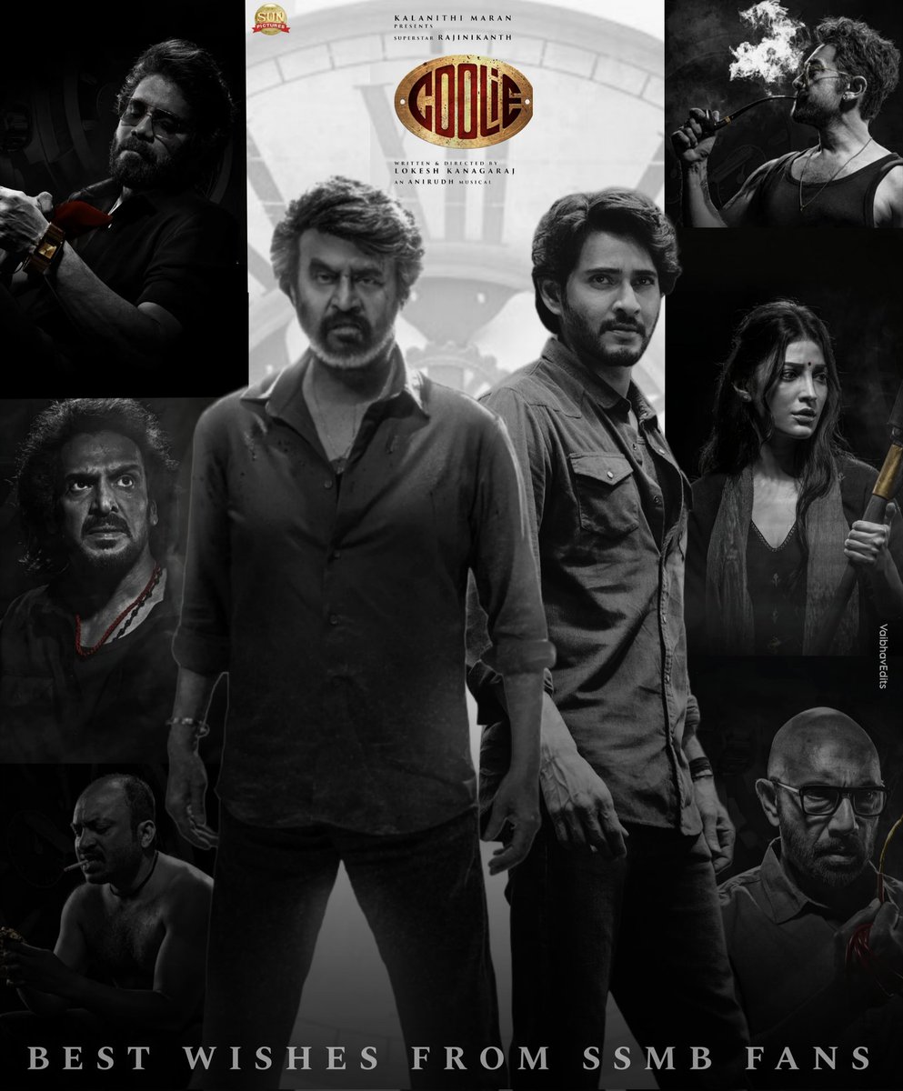 👌⭐ Vaibhav (@bsyvaibhav) on Twitter photo Small design 💥🖤
Best Wishes From Super Star <a href="/urstrulyMahesh/">Mahesh Babu</a> anna Fans Indian Super Star <a href="/rajinikanth/">Rajinikanth</a> Thalaivaa🤝🖤and <a href="/iamnagarjuna/">Nagarjuna Akkineni</a> garu For #Coolie movie 💥💥🖤
Hope this movie get Sensational Comeback for Thalaivaa 💥🖤
Coolie PowerHouse from tomorrow 💥
#CoolieFromAug14th Small design 💥🖤
Best Wishes From Super Star <a href="/urstrulyMahesh/">Mahesh Babu</a> anna Fans Indian Super Star <a href="/rajinikanth/">Rajinikanth</a> Thalaivaa🤝🖤and <a href="/iamnagarjuna/">Nagarjuna Akkineni</a> garu For #Coolie movie 💥💥🖤
Hope this movie get Sensational Comeback for Thalaivaa 💥🖤
Coolie PowerHouse from tomorrow 💥
#CoolieFromAug14th
