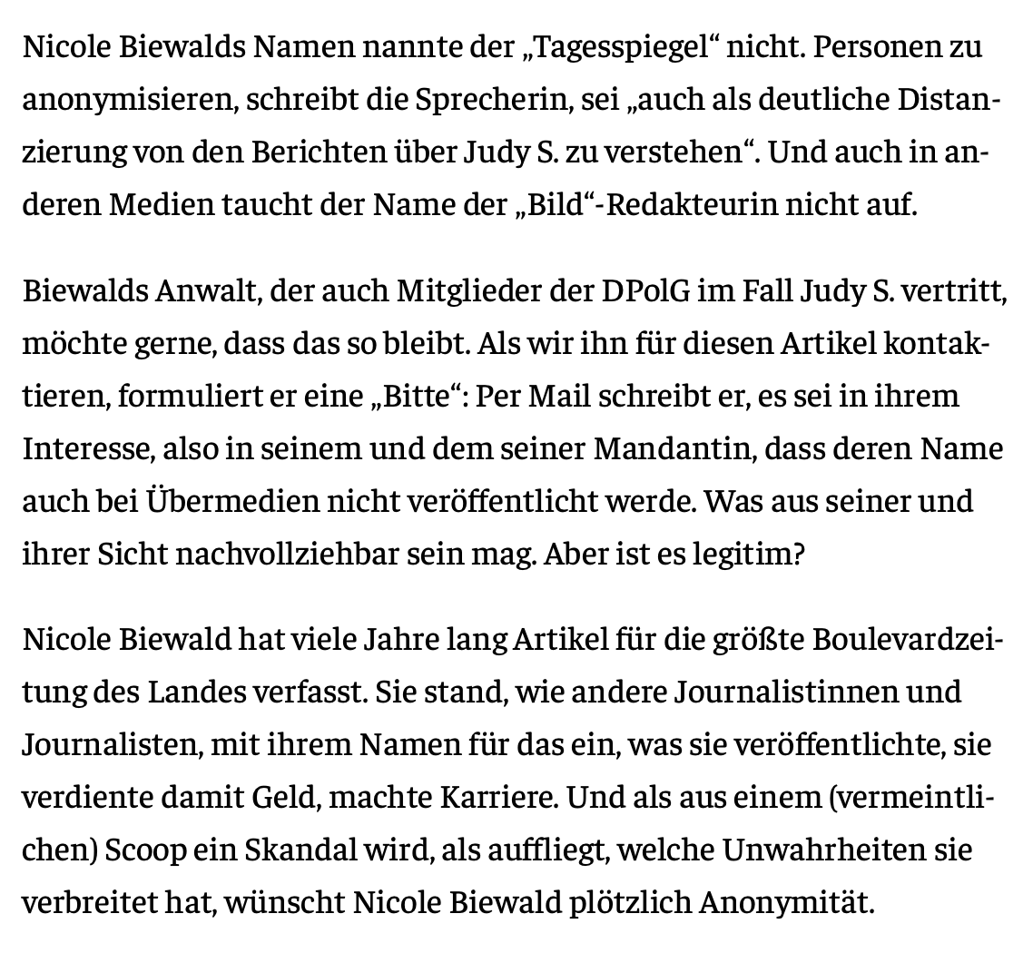 niggi's tweet photo. .@uebermedien hat sich, anders als andere, entschieden, den Namen der @Bild-Redakteurin zu nennen, die die Skandal-Berichte zu Judy S. verfasst hat. Denn warum sollen Journalisten, wenn sich vermeintliche Scoops als Unwahrheit herausstellen, in der Anonymität verschwinden? (1/2) https://t.co/NryQOr09CH