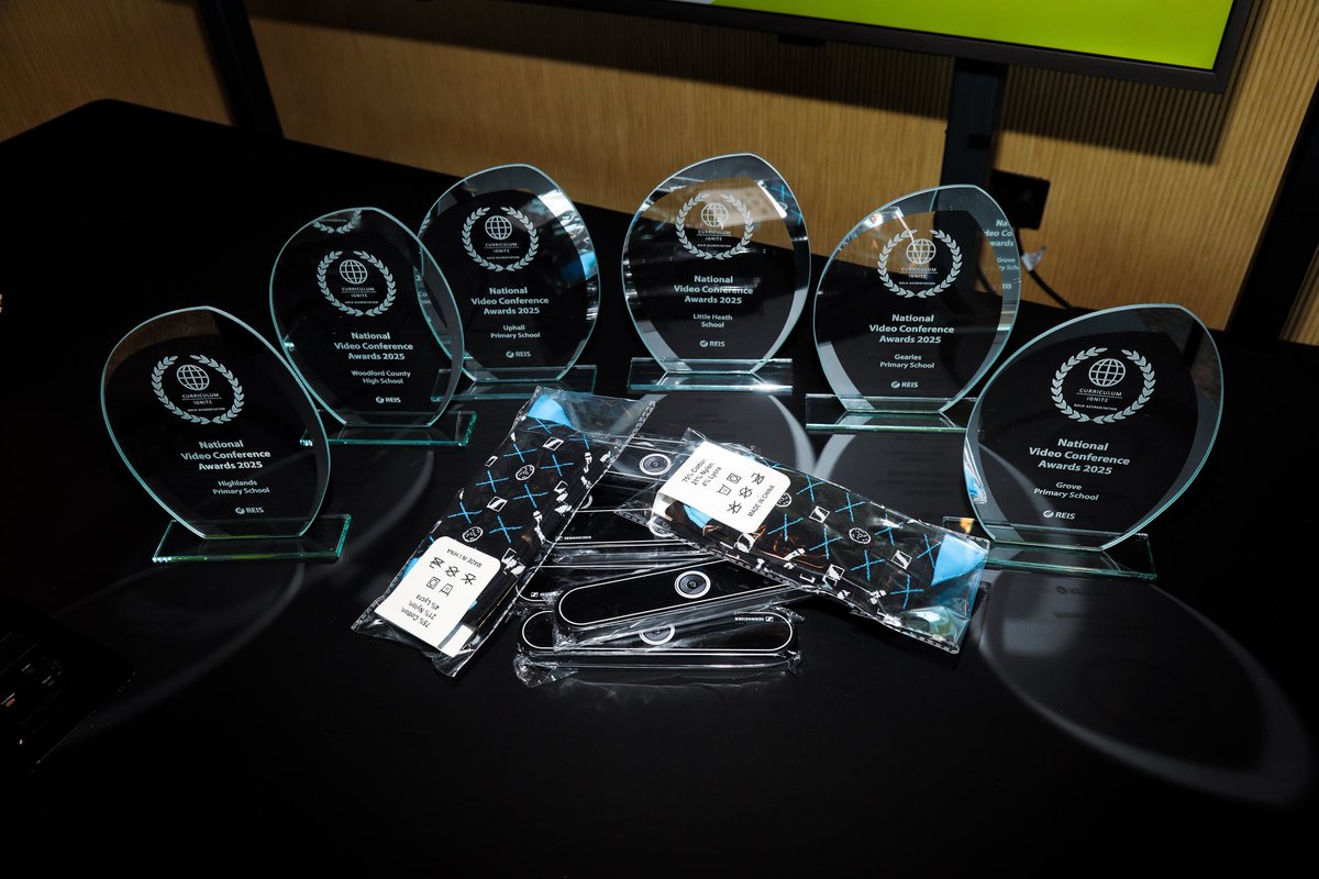 minanvceg's tweet photo. National Video Conference Awards 2025 ! Celebrating schools reaching Gold accreditation in use of #videoconferencing Thankyou @Sennheiser for your support and presenting a trophy to Little Heath School @AVMag #wheresclive #genVC #nvca25 https://t.co/RZ3AqOapKc
