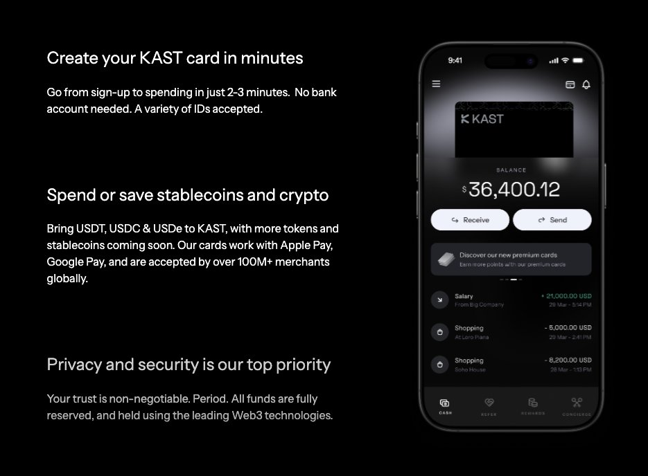 【速報】USDC/USDTでチャージ &amp; 決済可能なVisaカード「KAST」が日本ユーザーのKYCを開始🔥

・カードのポイント還元率は脅威の4-12%
・生活費の決済をKASTに置き換えるだけでキャッシュバック獲得
・Solanaとの完全提携で信頼性高

登録はこちらから（特典あり）
kastfinance.app.link/5L3RFMRR