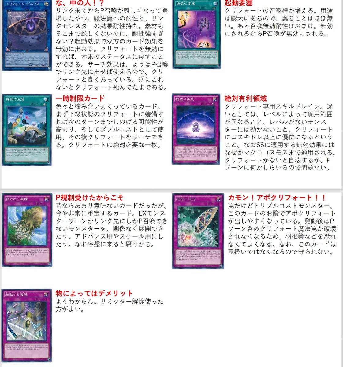 確認用 クリフォートデッキ クリフォートデッキの通販 遊戯王（495318155） | magi