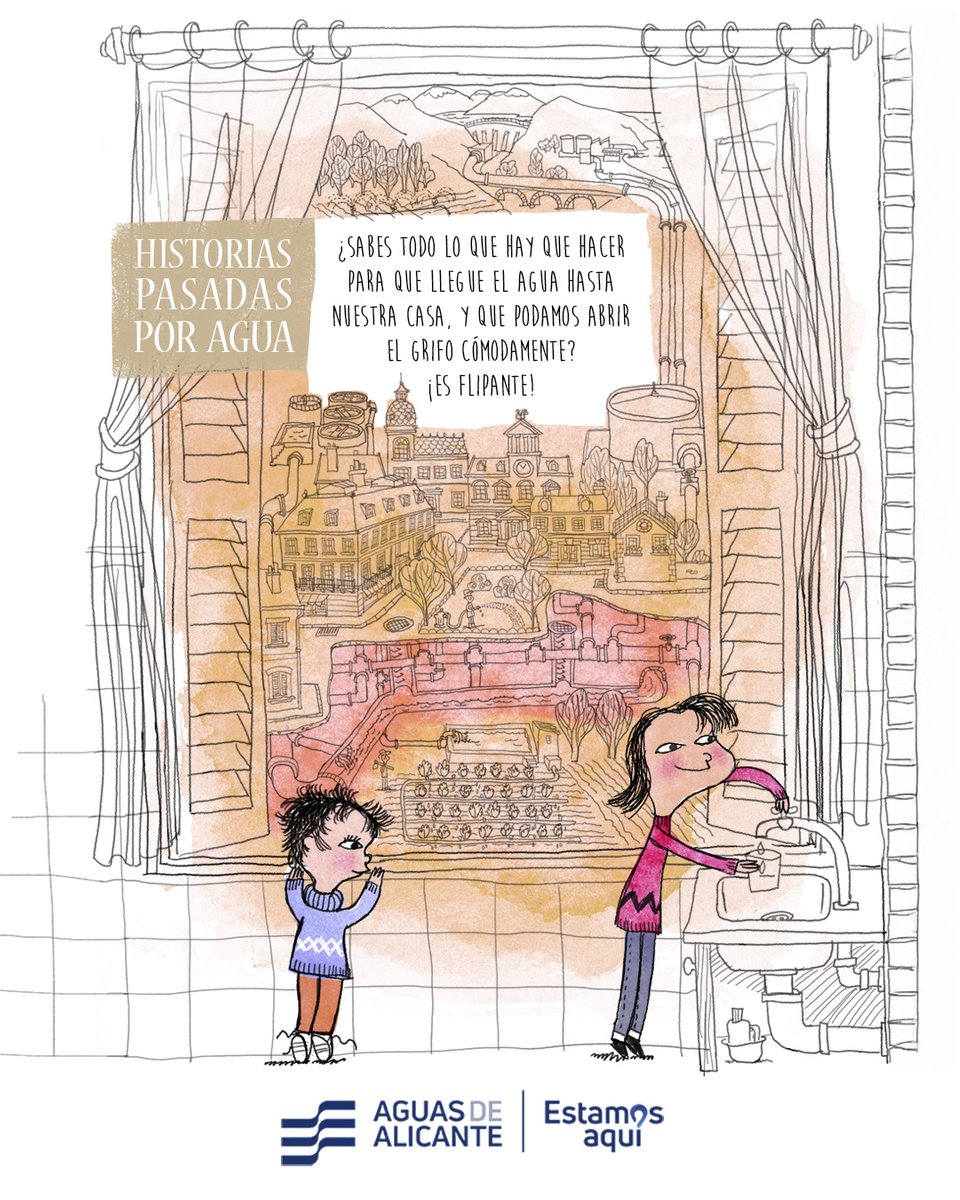 🚰 ¿Sabes todo lo que ocurre para que el agua llegue a tu casa y puedas abrir el grifo con un gesto?💧

📖 Marieta y Pepe nos lo enseñan en la nueva entrega de “Historias Pasadas por Agua”, nuestra serie sobre el ciclo urbano.

#AguasDeAlicanteEstamosAquí #HistoriasPasadasPorAgua