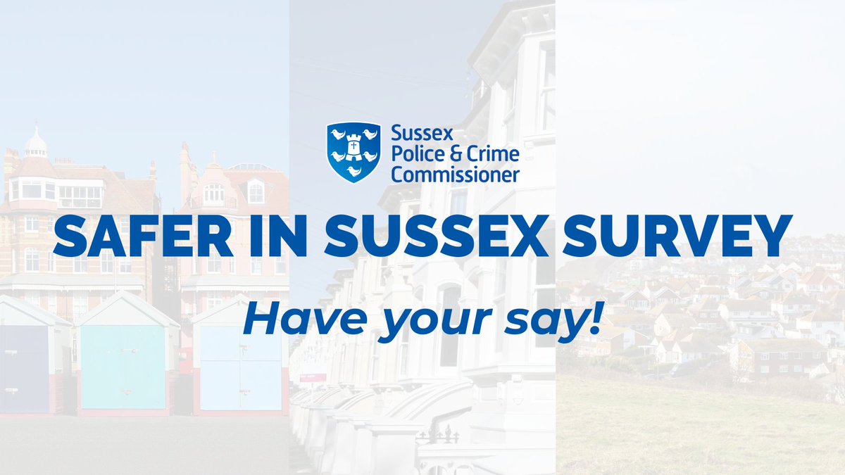 Have you had your say? 

<a href="/KatyBourne/">Katy Bourne OBE</a>'s annual summer survey seeking the views of Sussex residents is still open. 

Share your views on experiences of crime and what measures would make you feel safer in your community.  

Share your thoughts here: forms.office.com/e/iXZt8BCssv