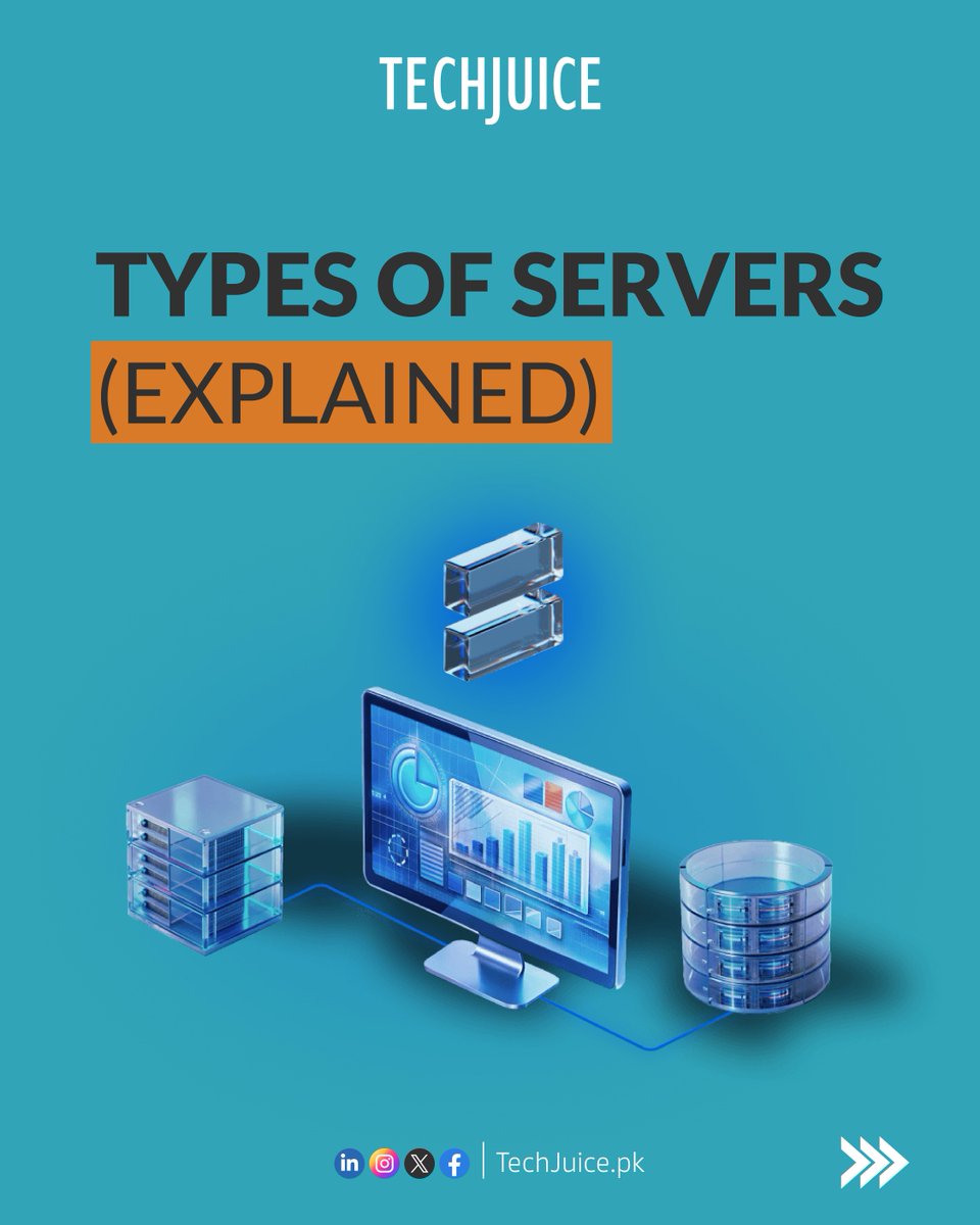 TechJuicePk's tweet image. Types of Servers:

Web Server, Mail Server, File Server, Database Server, Proxy Server, Game Server. 

Swipe to know what these servers do.

#Servers #IT #WebServer #MailServer #DatabaseServer #ProxyServer #GameServer #TechTalk