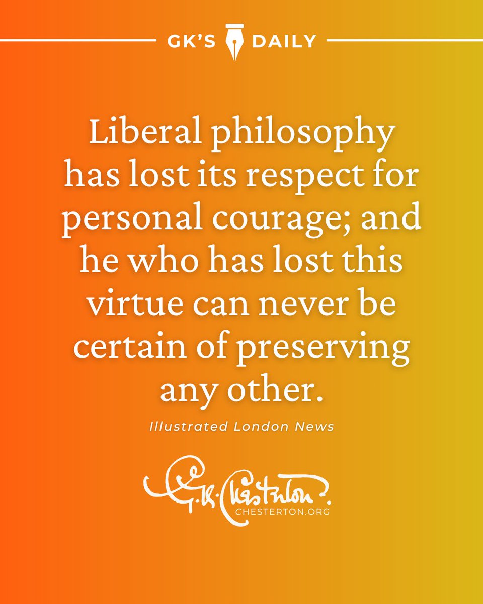 chestertonsoc's tweet photo. #GKChesterton (“Courage and the Liberals,” Illustrated London News, June 21, 1913)
https://t.co/YcD3IzRWjn
#GKC #GKDaily #Chesterton #ChestertonSociety #ChestertonQuotes #DailyInspiration #Quotes #CommonSense #Reason #Faith #WitAndWisdom https://t.co/487ypKN9Pq