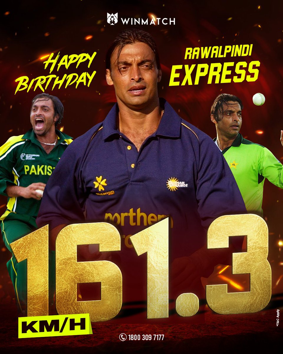 Winmatch_'s tweet image. HAPPY BIRTHDAY to the RAWALPINDI EXPRESS! 🚀
💨 The man who redefined SPEED — 161.3 KM/H of pure fire! 🔥

Batsmen feared him. Fans adored him. Cricket will never forget him. 🏏👑
Here’s to the fastest to ever do it — a living legend! 

#shoaibakhtar #PakistanCricket #Winmatch