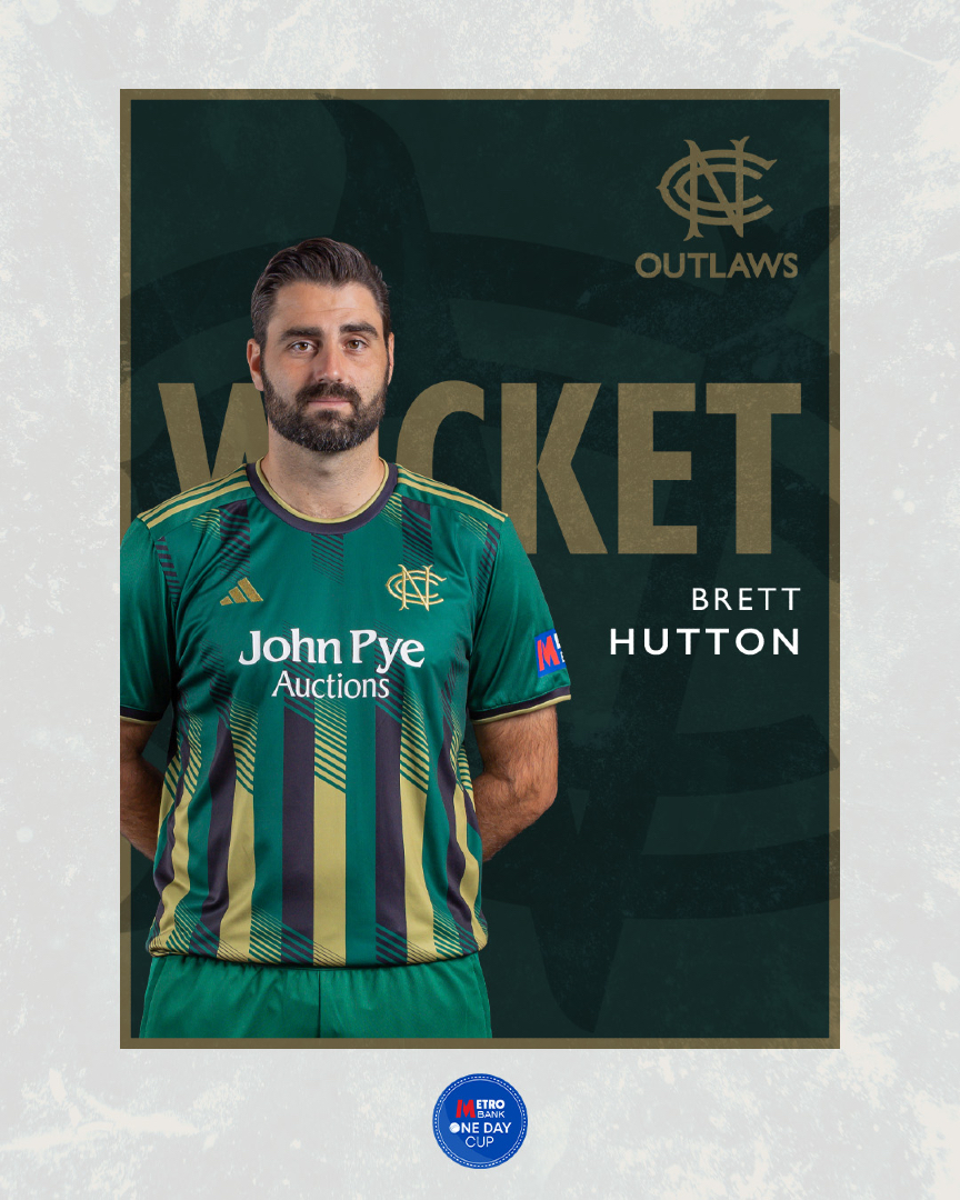 TrentBridge's tweet photo. WHAT A START! 

#HitmanHutton strikes with his second ball, trapping Patel LBW. 

Foxes 4/1 from 0.2 overs. 

#Outlaws | 📺 https://t.co/i34cS2nRgc https://t.co/VBCt5iv7MQ