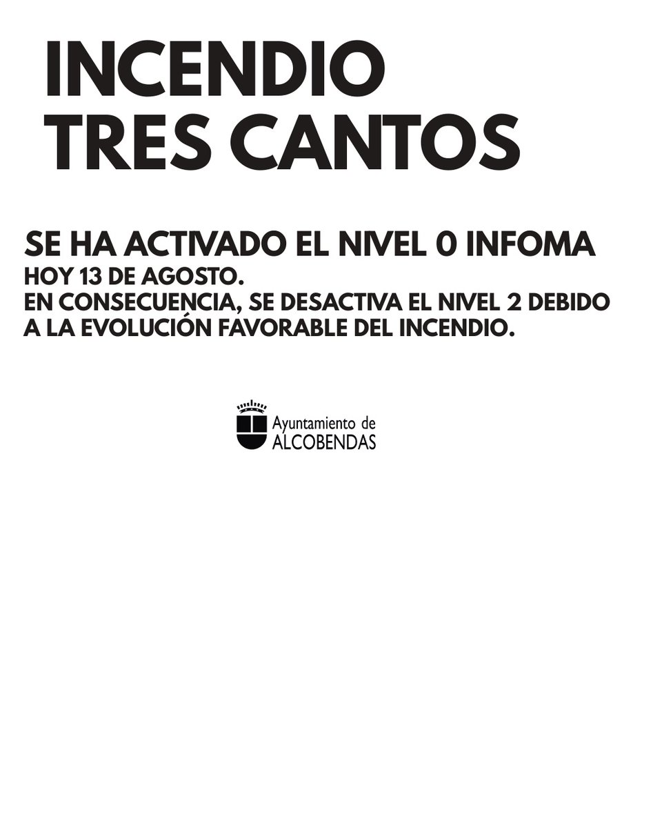 Actualización Incendio Tres Cantos