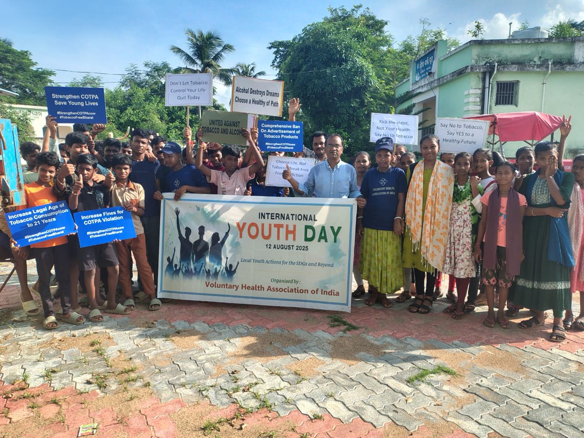 On #InternationalYouthDay, VHAI mobilised youth &amp; adolescents through sessions, debates &amp; rallies on climate action, healthy living &amp; quitting harmful habits. Pledges for millets, tree planting &amp; a tobacco-, alcohol-, plastic- &amp; junk food–free future.