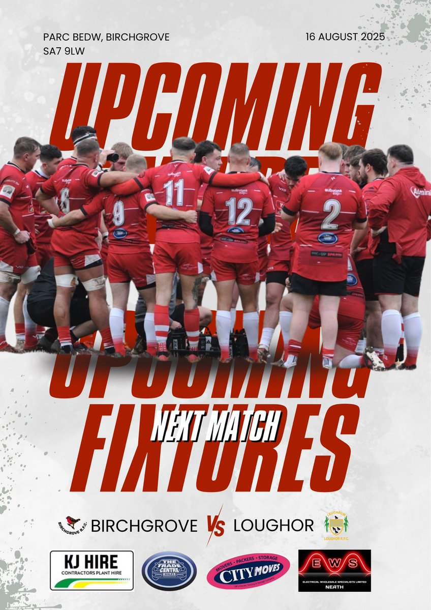 Birchgrove RFC (@birchgrove_rfc) on Twitter photo This weekend we host <a href="/LoughorRFC/">Loughor RFC</a> in our first pre season game of the season. 14:30 K.O. All support is appreciated
🔴⚪️ This weekend we host <a href="/LoughorRFC/">Loughor RFC</a> in our first pre season game of the season. 14:30 K.O. All support is appreciated
🔴⚪️