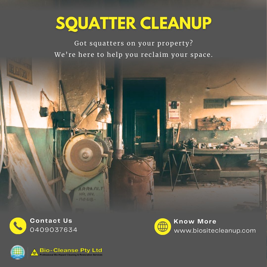 biosite_cleanup's tweet photo. Need Help with #SquatterCleanup?
Our #SquatterCleanupService is designed to safely, thoroughly restore your property. Let our team #CleanAndSecure your space.
Contact us.
🌐:https://t.co/IPwBeWiJN9

#BioCleansePtyLtd #BiohazardCleanup #ProfessionalCleaning #Goulburn #Australia https://t.co/LxSWC9DMHj