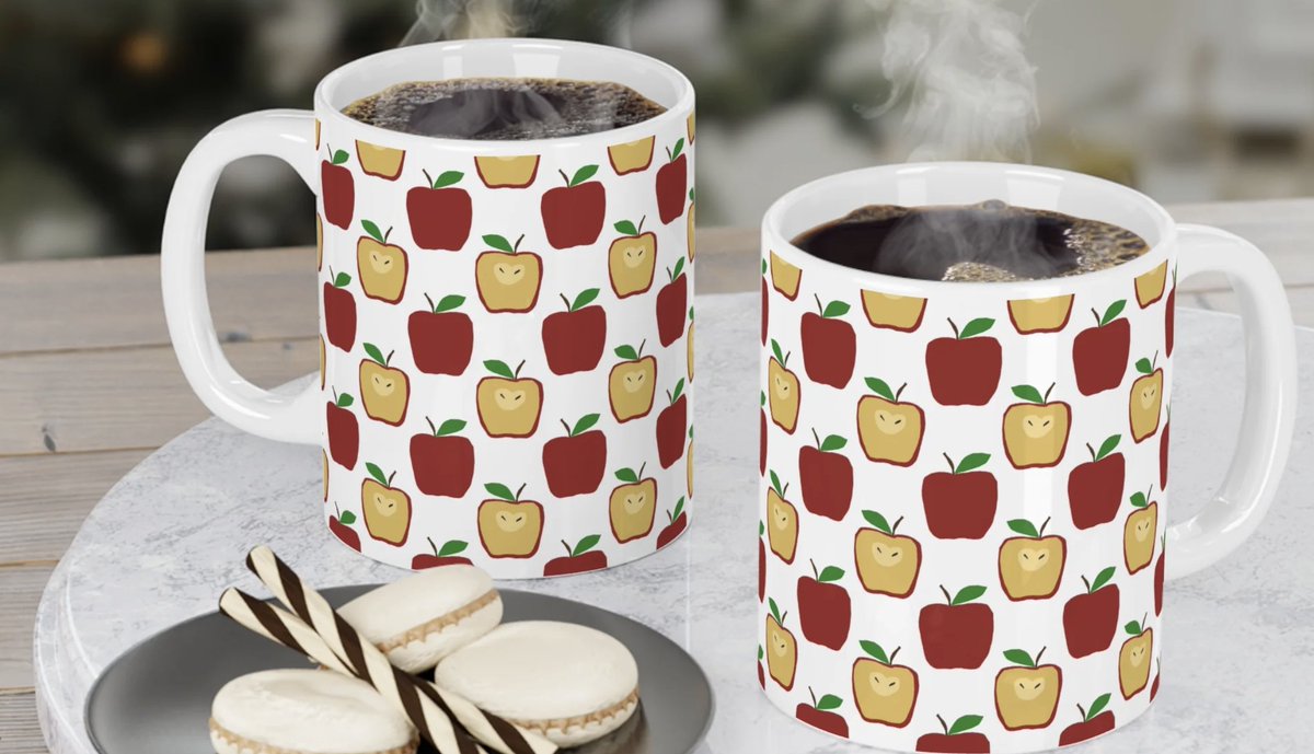 CindyPODArtBlog's tweet image. cindyboydart.com/products/apple… #apples #polkadots #countrykitchen #coffeemugs