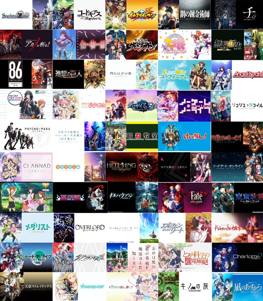 taiyakianime121's tweet photo. 固ツイ更新
好きな作品をまとめてみました！左上から好きな順
アニメ好きな方、ラノ��好きな方仲良くしてください！
どちらもまだまだ歴が浅いのでおすすめあれば教えて！（だいたい2��）
気軽に絡んでもらえると嬉しいです✨️
#アニメ好きと繋がりたい
#ラノベ好きと繋がりたい https://t.co/mAQsWPZdw5