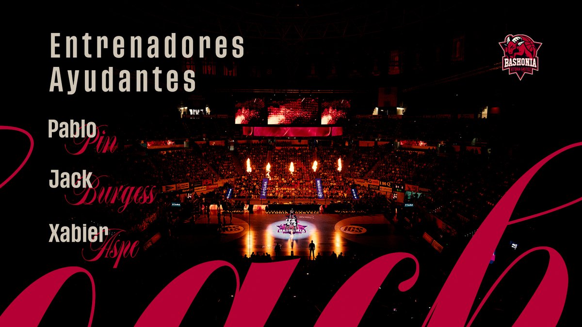 Baskonia's tweet photo. 🏀✍️ ¡Ya conocemos a los que serán los entrenadores ayudantes de Paolo Galbiati! 

Pablo Pin, Jack Burgess y Xabier Aspe 🔵🔴

ℹ️ https://t.co/bGBRuHblvb https://t.co/S0uCh1L4L8