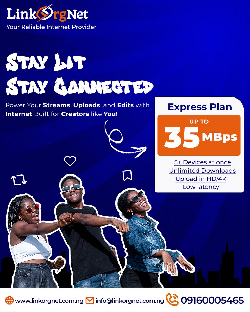 linkorgnet's tweet photo. Create. Play. Live unlimited
Power your passion with Internet built for creators, gamers and dreamers all at an affordable price
Send a DM Today
#internetforcreators #seamlessstreaming #lagfreegaming #streamwithoutlimits https://t.co/fQ8Xw4UYdB