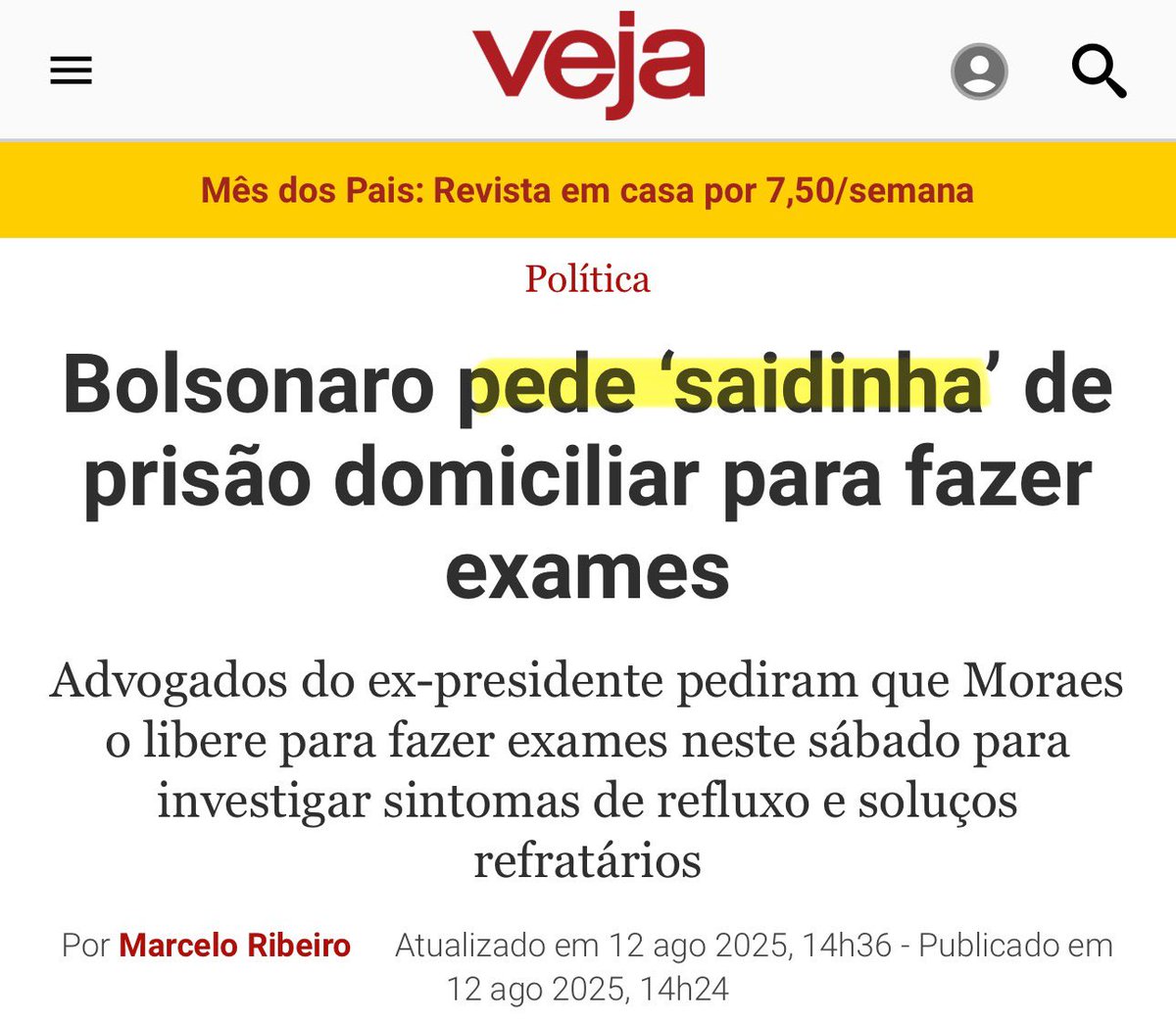Você não detesta a mídia nojenta o suficiente‼️

“Saidinha” é assim que eles retratam a urgência de Bolsonaro em passar por exames e a preocupação dos médicos.
Mídia porca‼️