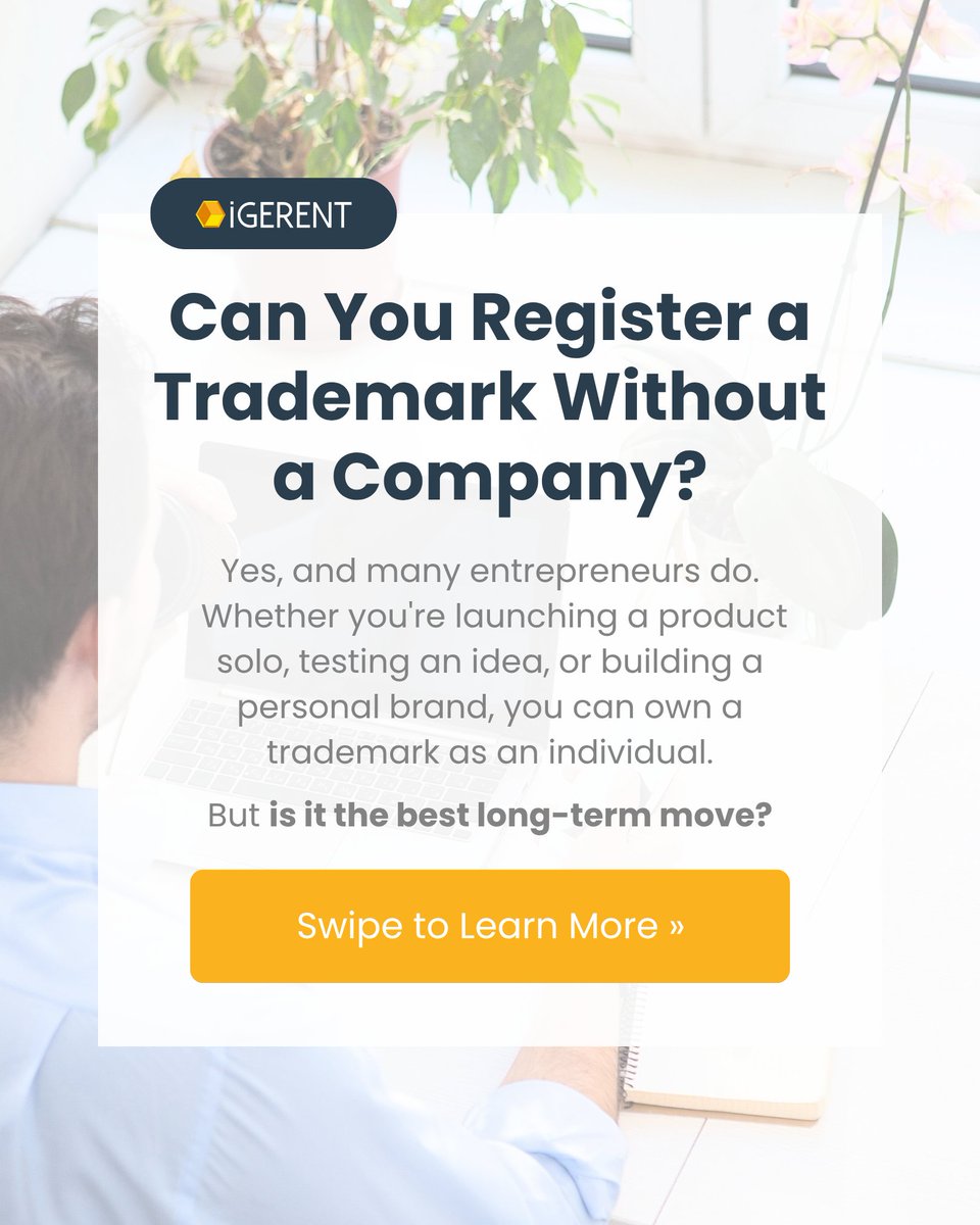 igerent's tweet image. Can only companies own trademarks?

That’s false! You can register a trademark as an individual, no company needed.
🔗 f.mtr.cool/rafpeehxic

Who’s behind your brand, you or your business?

#TrademarkTips #IPBasics