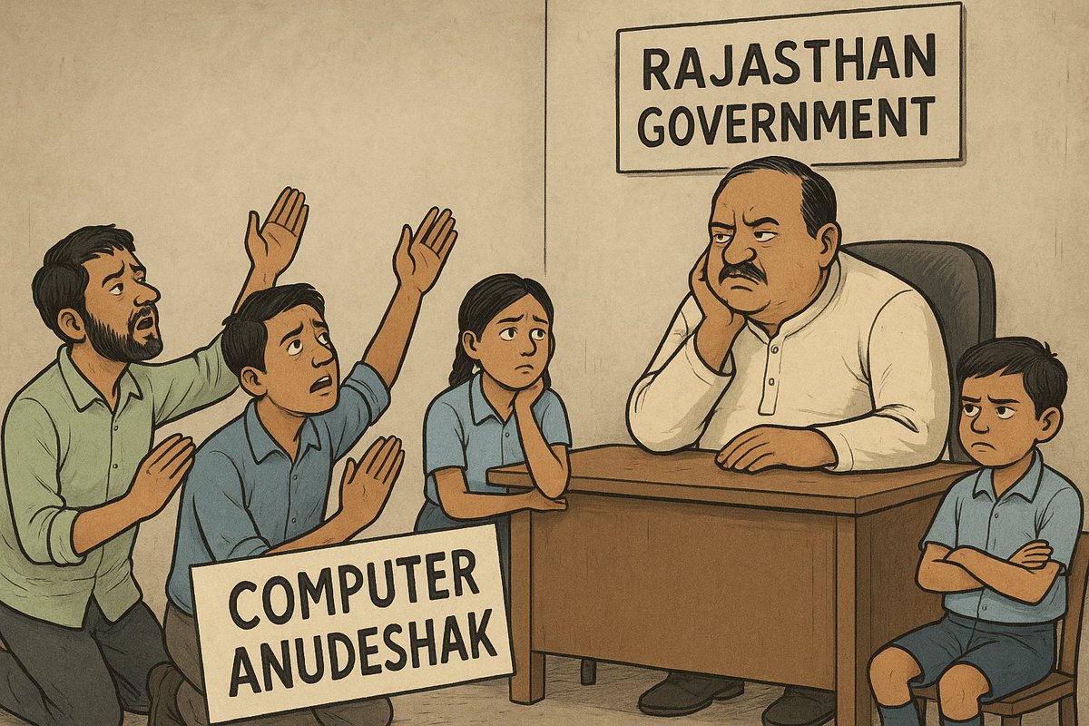 Suryodaya Prajapati (@suryodayap) on Twitter photo "राजस्थान के बेरोज़गार कंप्यूटर अनुदेशक अभ्यर्थी सालों से भर्ती का इंतज़ार कर रहे हैं। सरकार की बेरुख़ी ने न सिर्फ़ इनके सपनों को तोड़ा है, बल्कि सरकारी स्कूलों के बच्चों को भी डिजिटल शिक्षा से वंचित कर दिया है।
<a href="/HANUMANKISAN/">HANUMAN KISAN</a>
<a href="/BhajanlalBjp/">Bhajanlal Sharma</a>
<a href="/rajeduofficial/">Dept of Education, Rajasthan</a> <a href="/RajCMO/">CMO Rajasthan</a> <a href="/madandilawar/">Madan Dilawar</a> "राजस्थान के बेरोज़गार कंप्यूटर अनुदेशक अभ्यर्थी सालों से भर्ती का इंतज़ार कर रहे हैं। सरकार की बेरुख़ी ने न सिर्फ़ इनके सपनों को तोड़ा है, बल्कि सरकारी स्कूलों के बच्चों को भी डिजिटल शिक्षा से वंचित कर दिया है।
<a href="/HANUMANKISAN/">HANUMAN KISAN</a>
<a href="/BhajanlalBjp/">Bhajanlal Sharma</a>
<a href="/rajeduofficial/">Dept of Education, Rajasthan</a> <a href="/RajCMO/">CMO Rajasthan</a> <a href="/madandilawar/">Madan Dilawar</a>